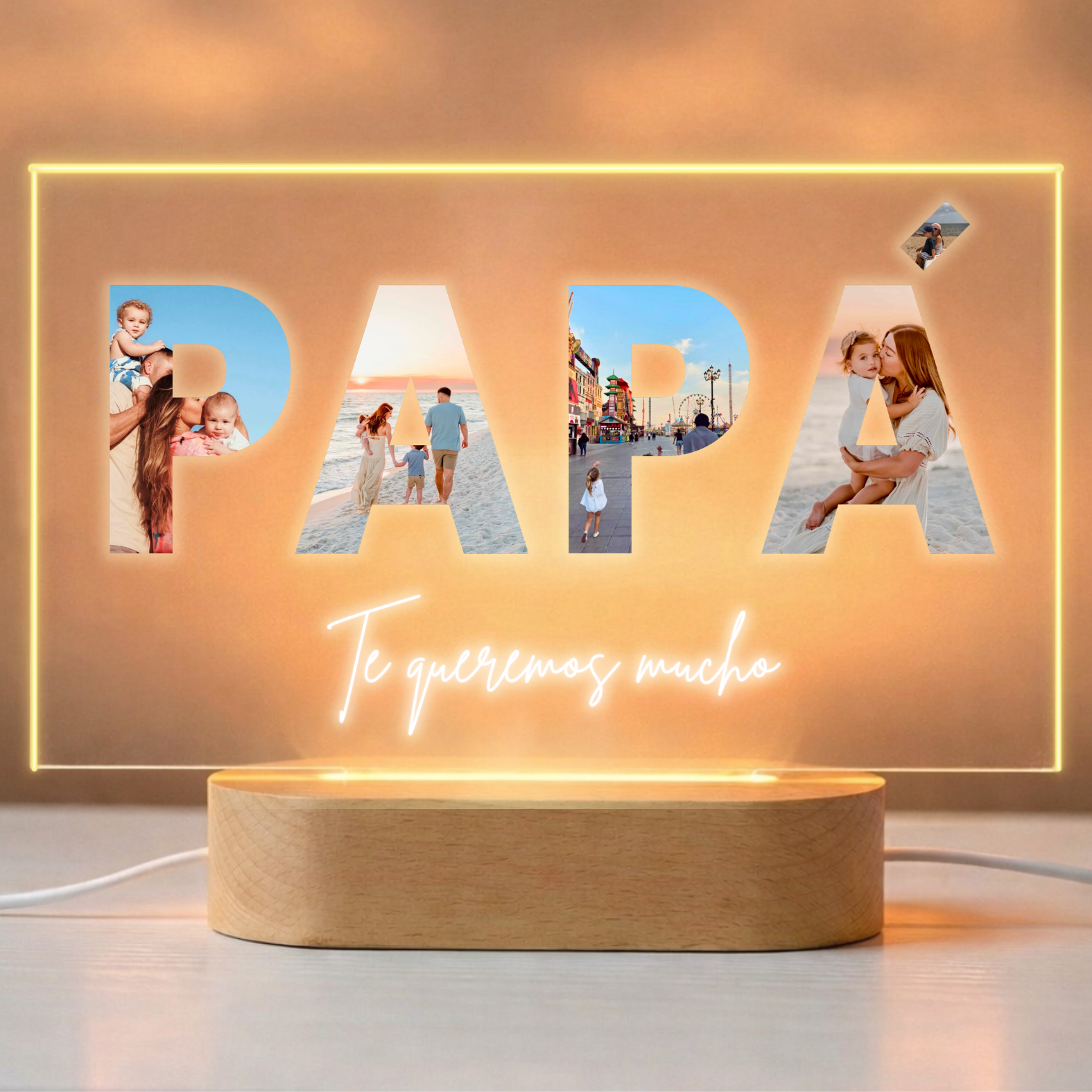 Lámpara "PAPÁ" con fotos