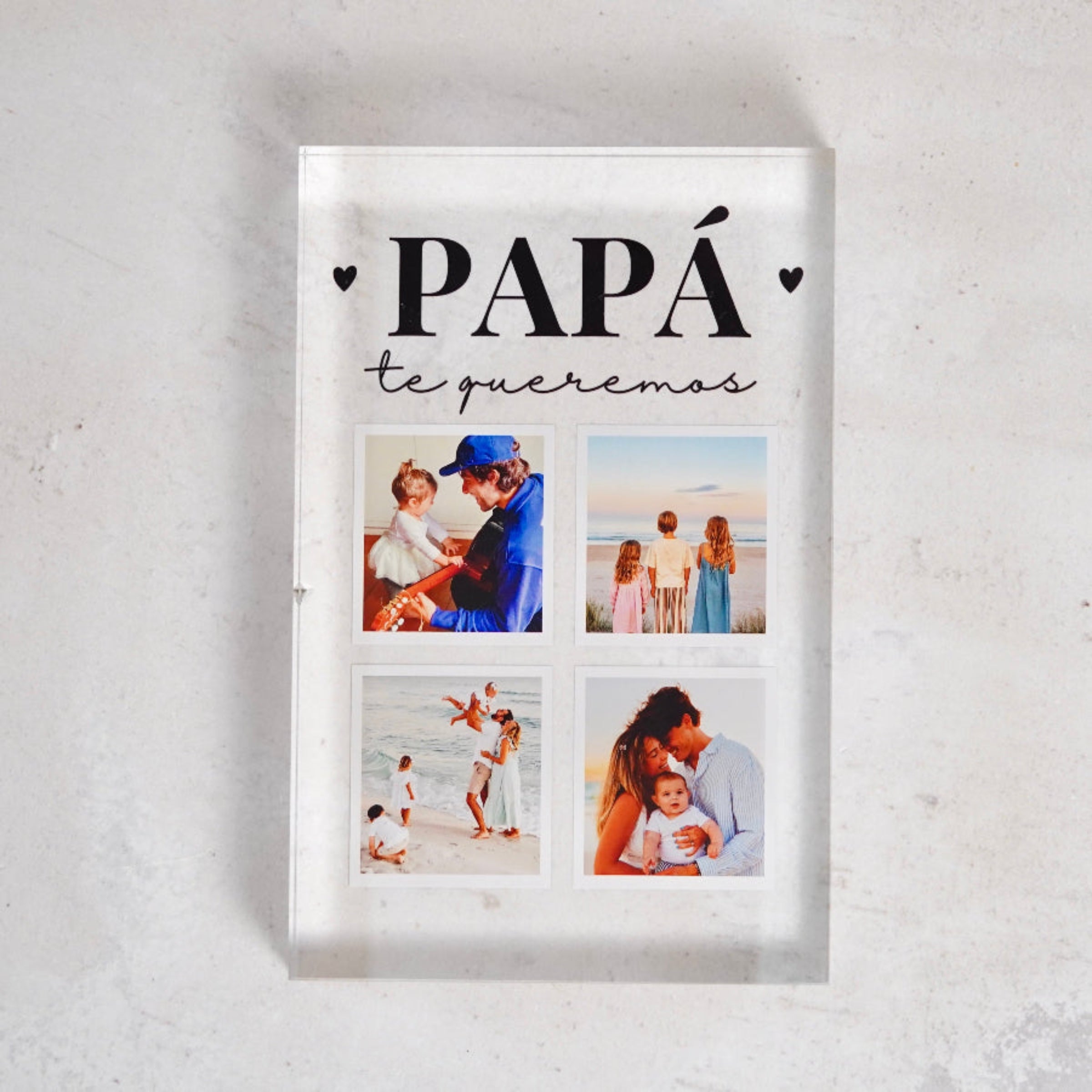 Bloque personalizado fotos y texto, Papá, regalo para el día del padre, idea regalo, Cristal Plaque, regalo emotivo para papá