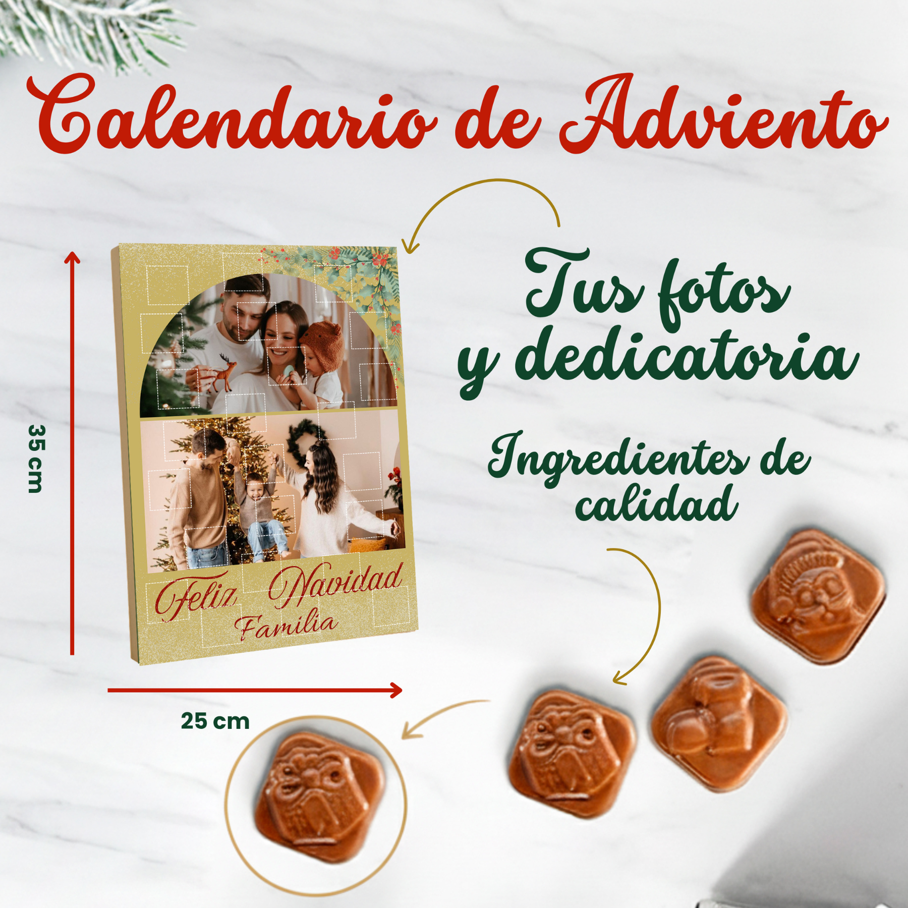 Calendario de adviento con dos fotos personalizado