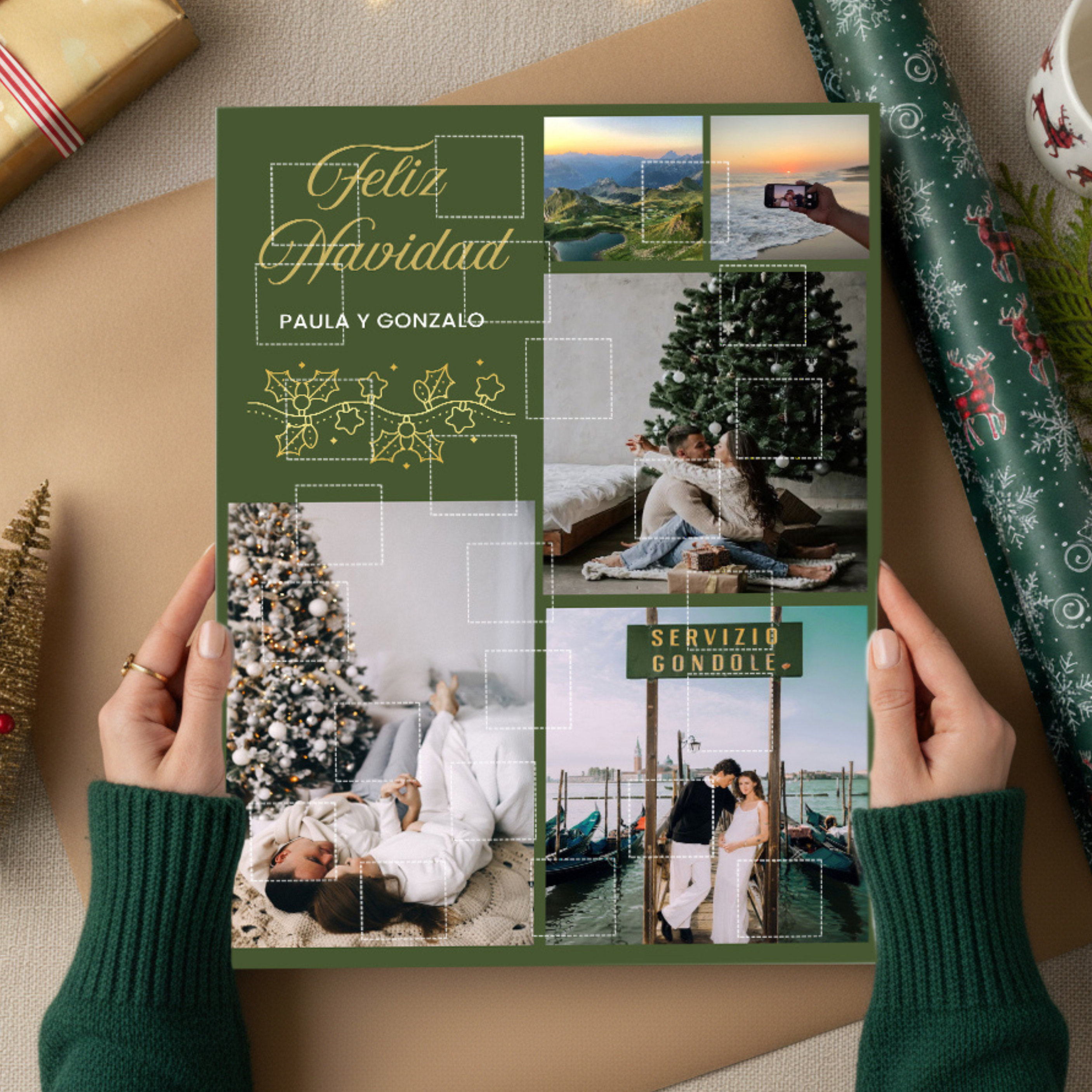 Calendario de adviento cinco fotos personalizado