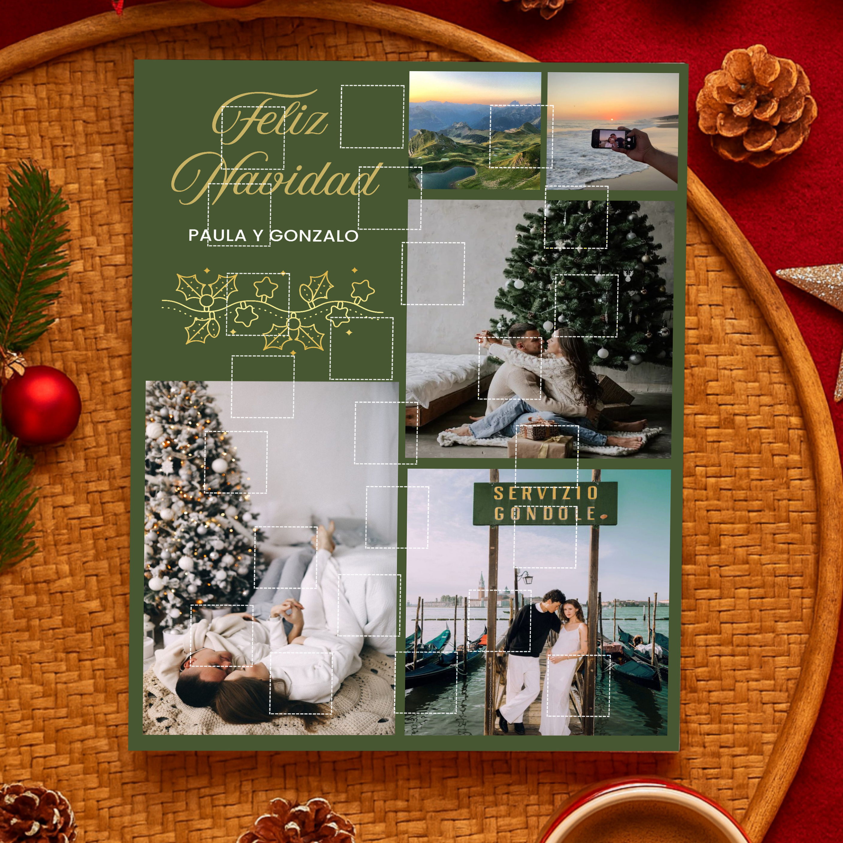 Calendario de adviento cinco fotos personalizado