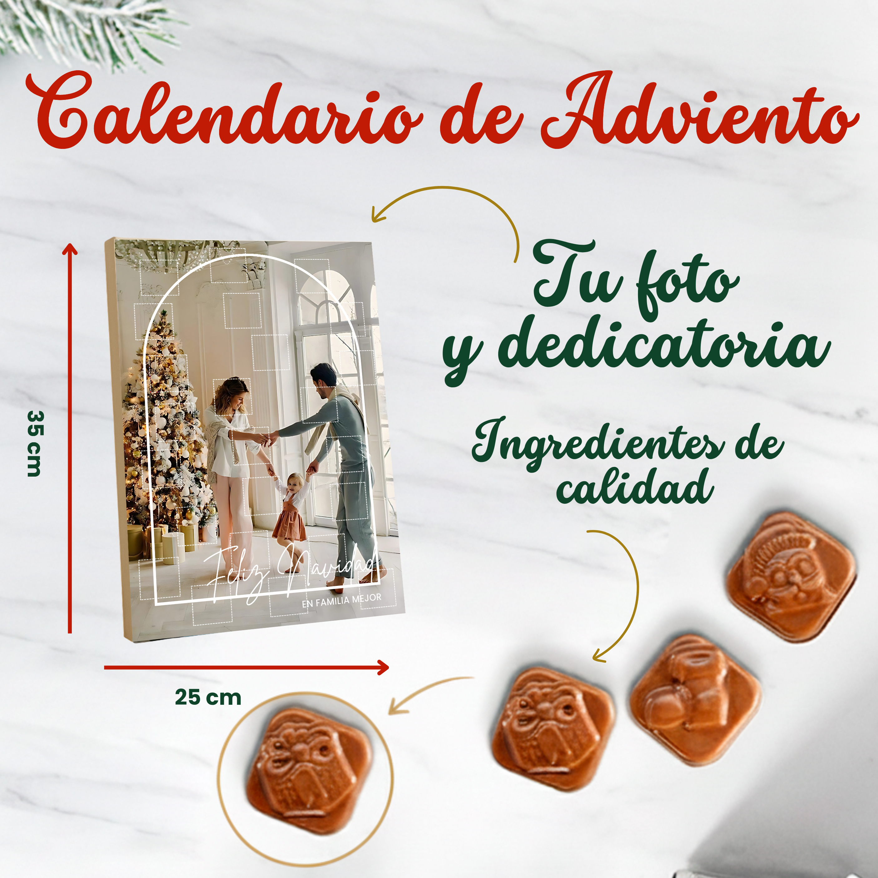 Calendario de adviento con tu foto y arco personalizado