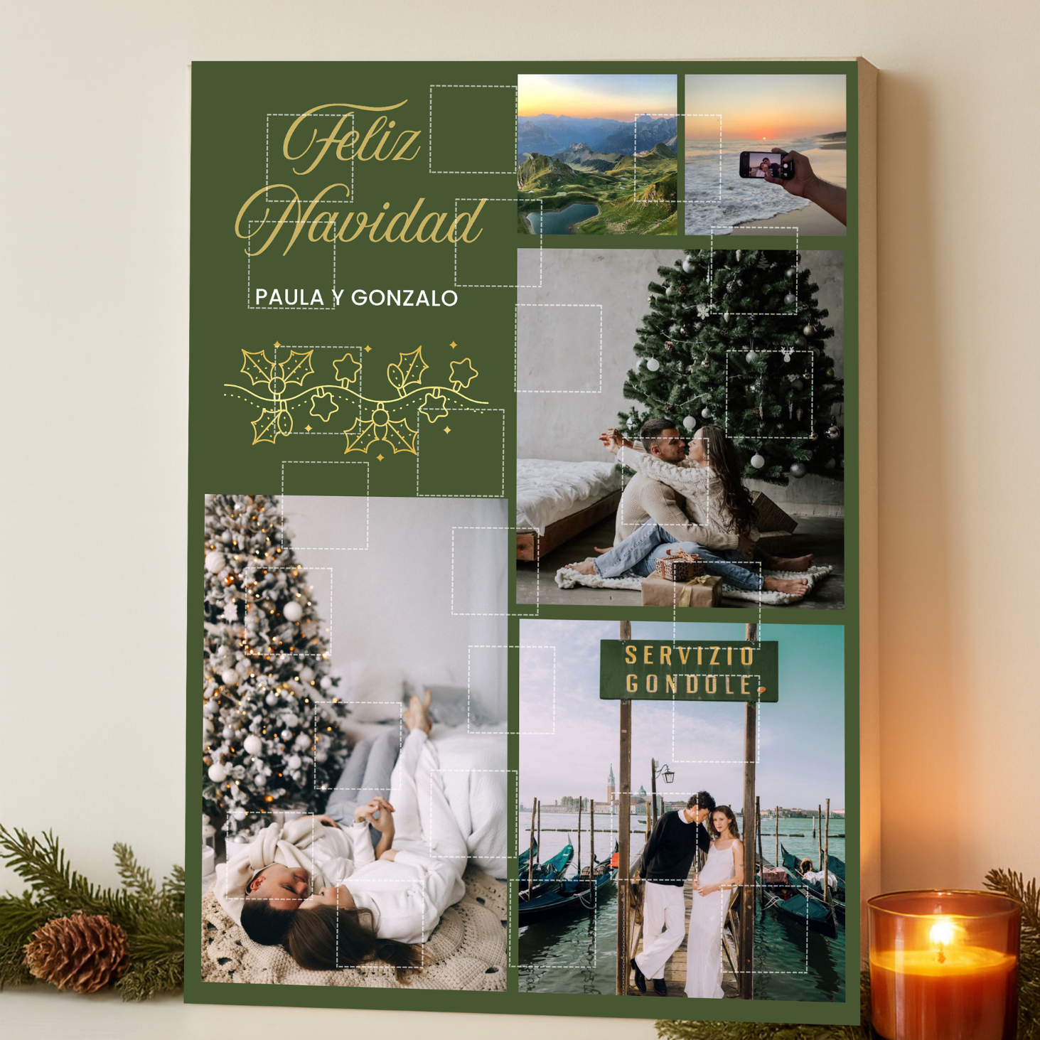 Calendario de adviento cinco fotos personalizado