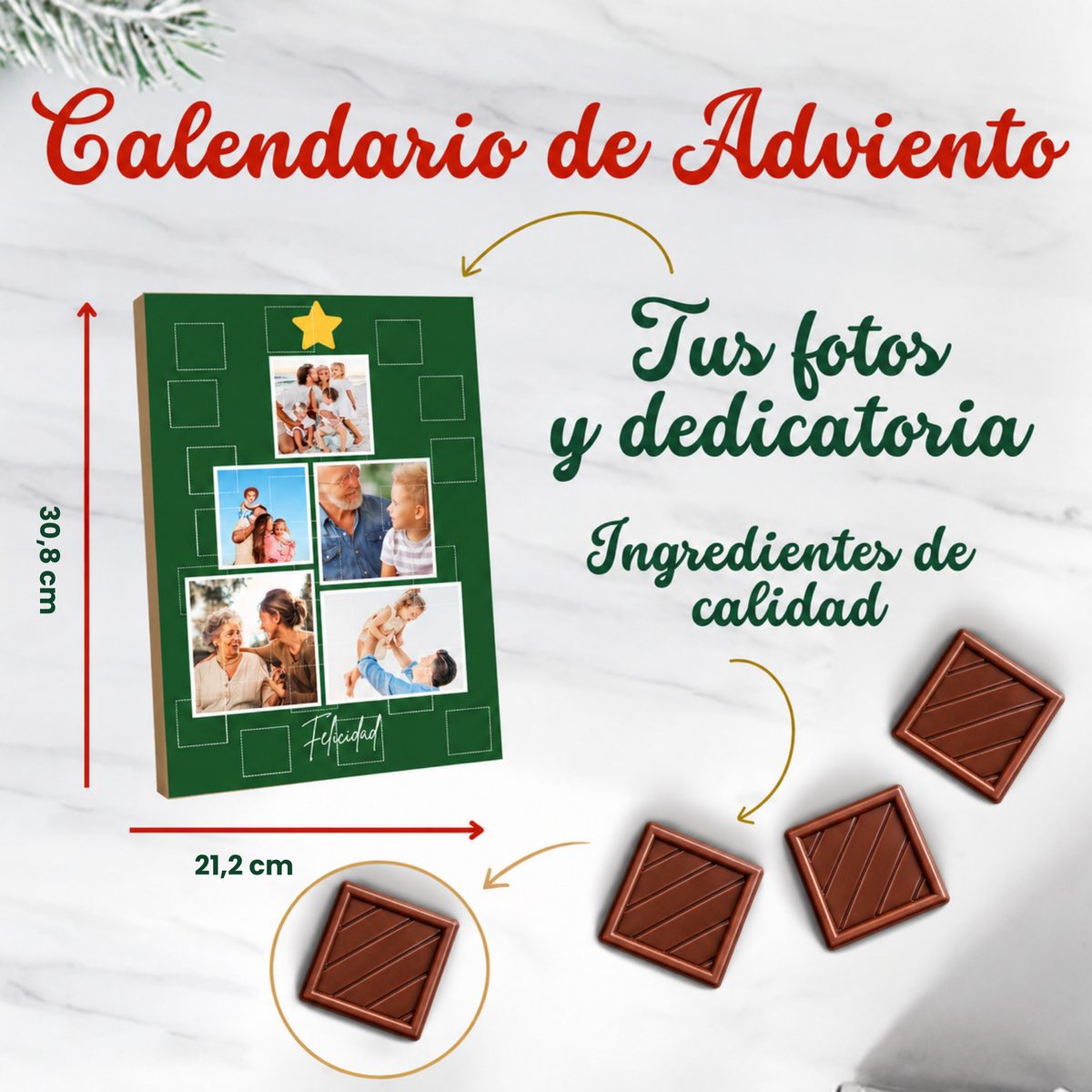 Calendário do Advento com sua foto personalizada
