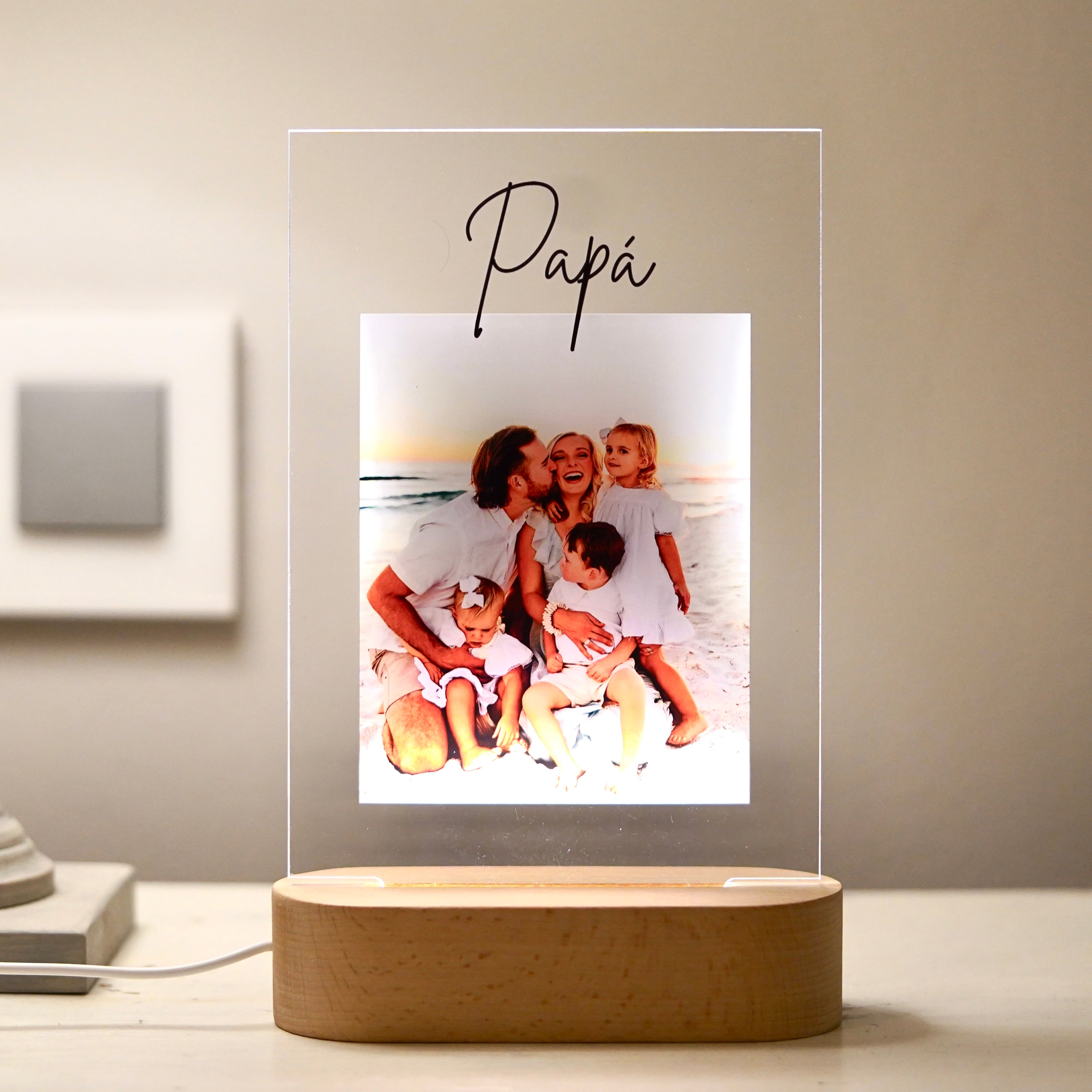 Lámpara Papá con foto día del Padre
