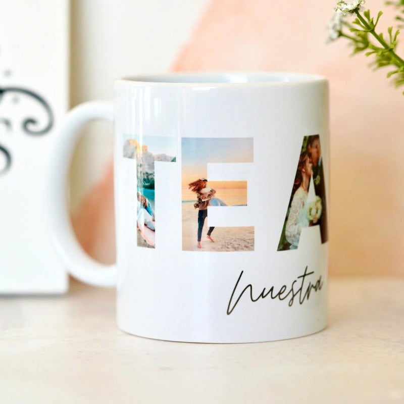 aza de amor con fotos de pareja y el emotivo mensaje "Te Amo