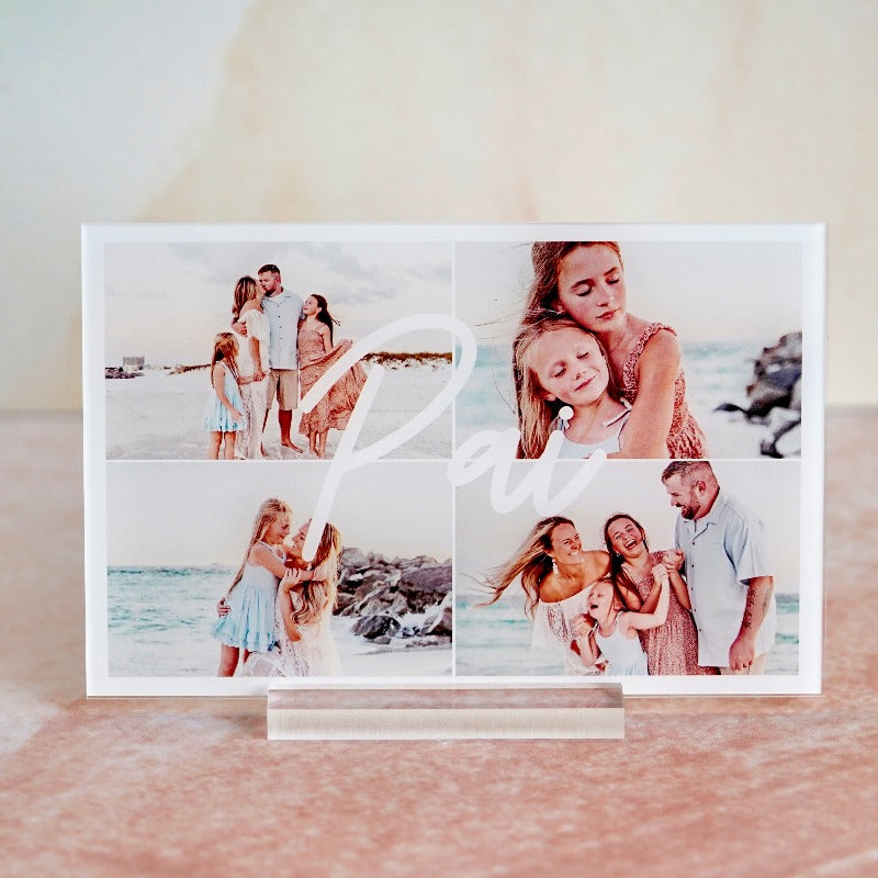 Placa personalizada Pai | Cristal Plaque | dia dos pais | presente emocionante | fotos e texto | ideia de presente original presente para pai