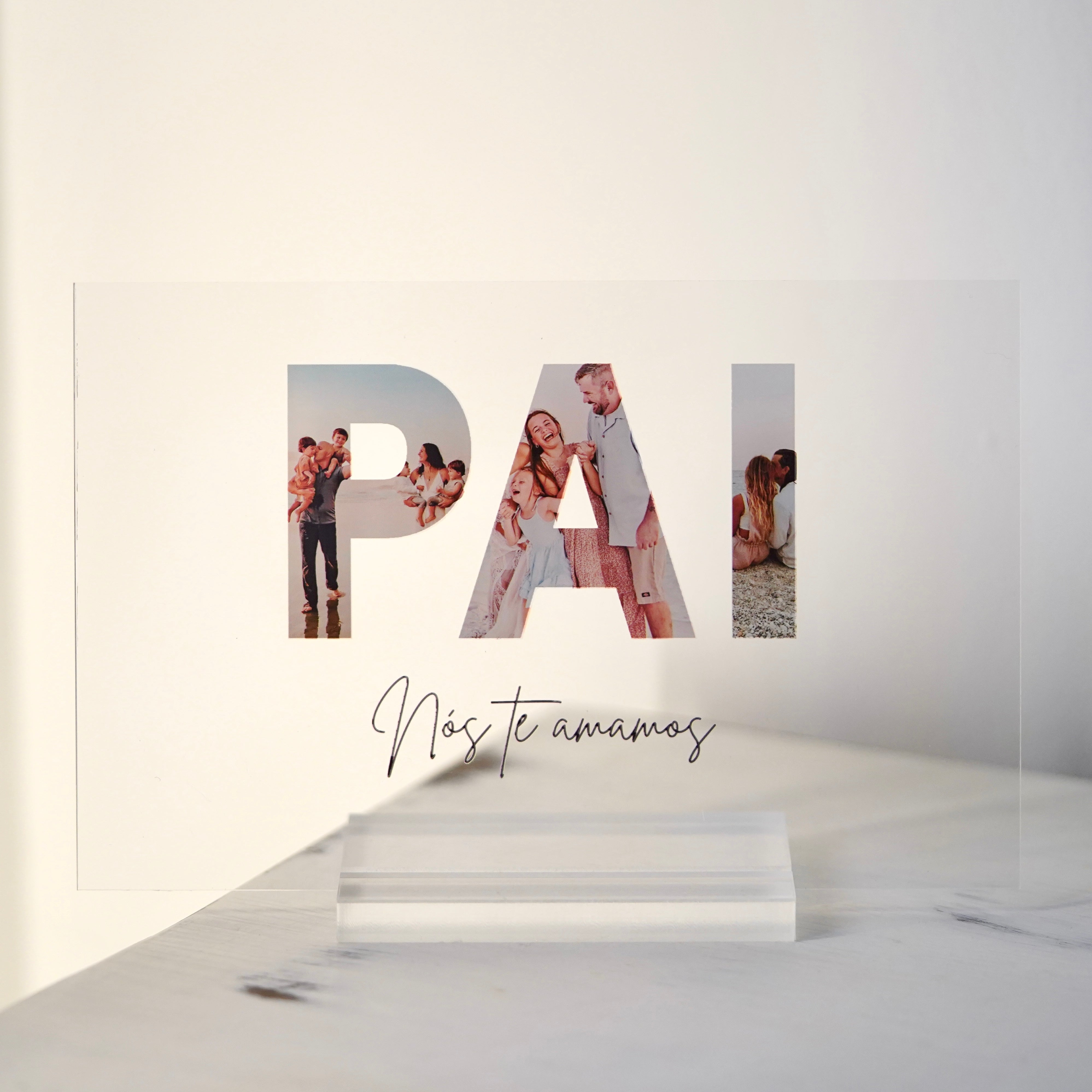 Placa personalizada Pai | Cristal Plaque | dia dos pais | presente emocionante | fotos e texto | ideia de presente original presente para pai