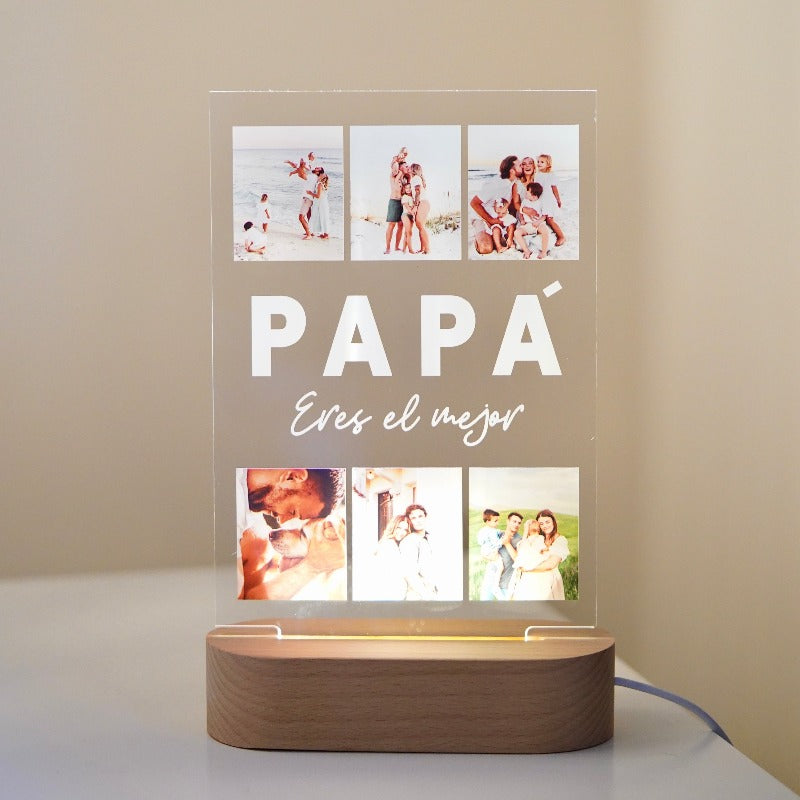 Lámpara 6 fotos PAPÁ en medio