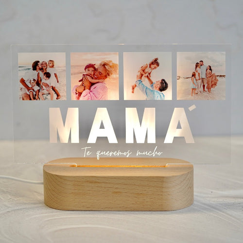 Placa de metacrilato personalizada para el Día de la Madre con fotos y dedicatoria