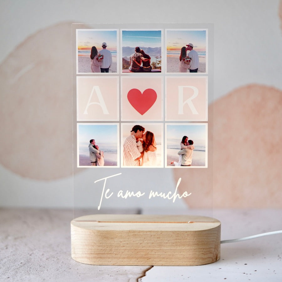 Lámpara AMOR con 6 Fotos