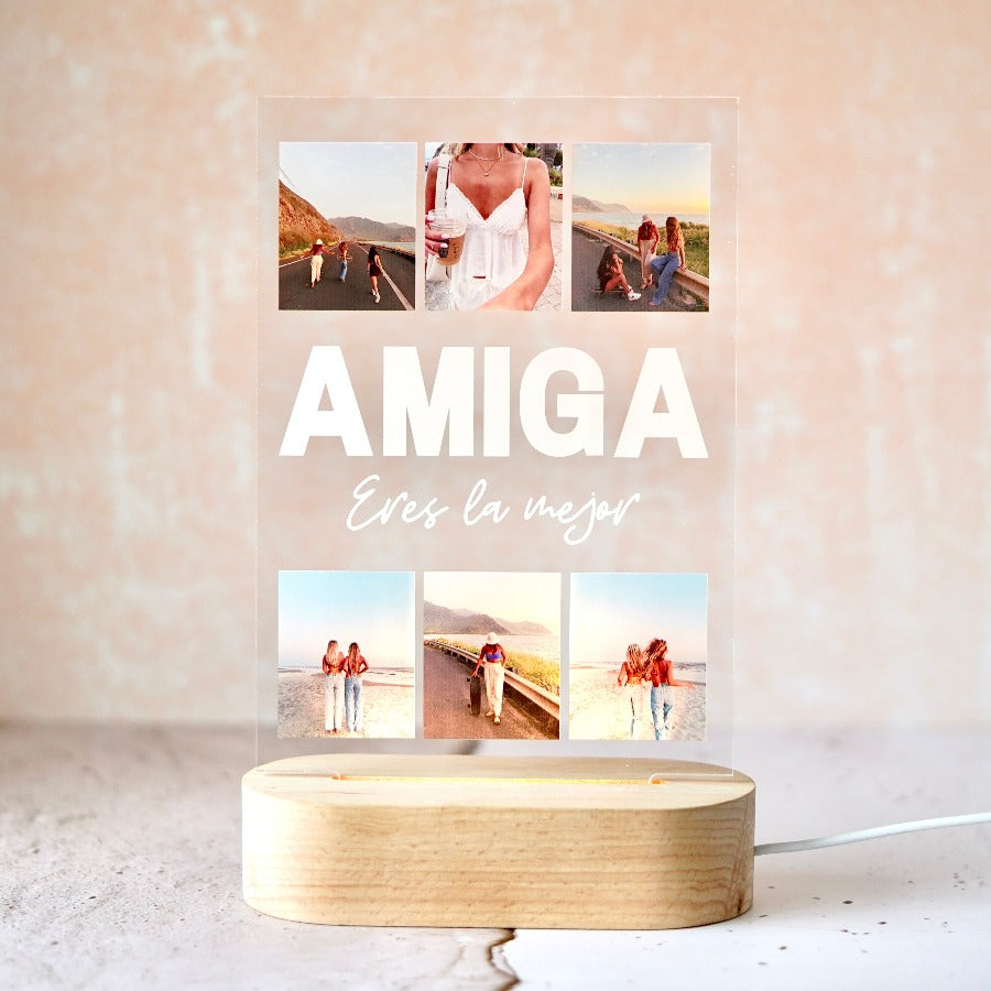 Lampada 6 fotos Amiga no meio PT