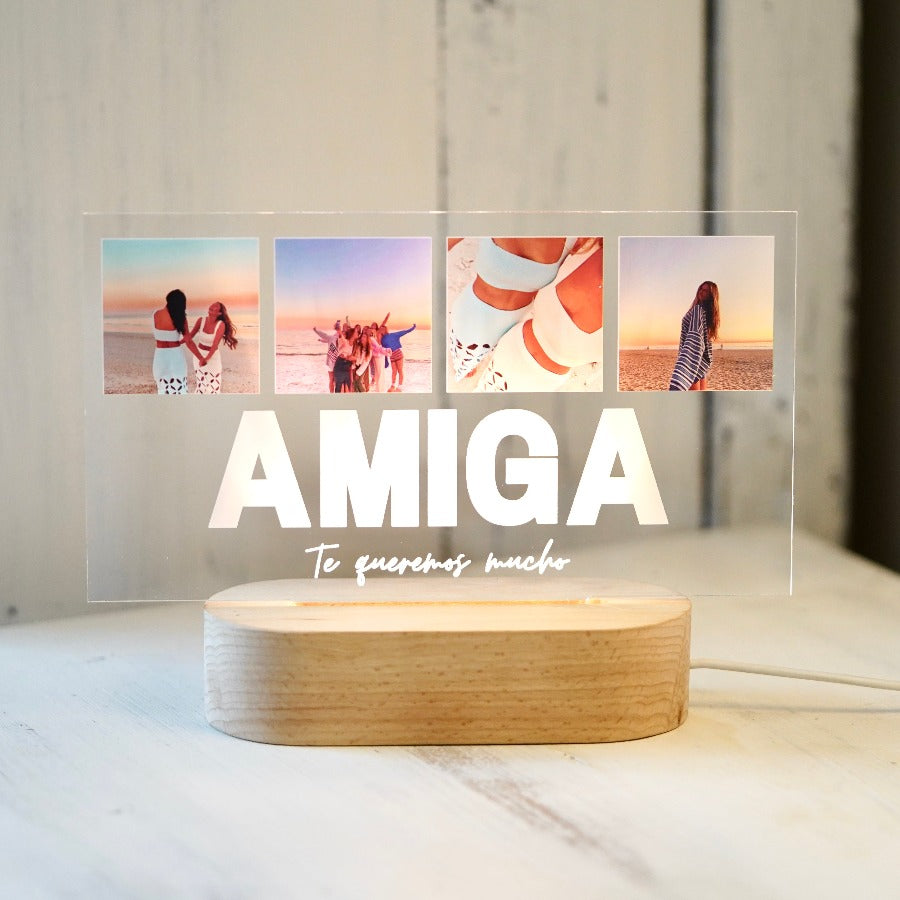 Lámpara AMIGA abajo y 4 fotos arriba