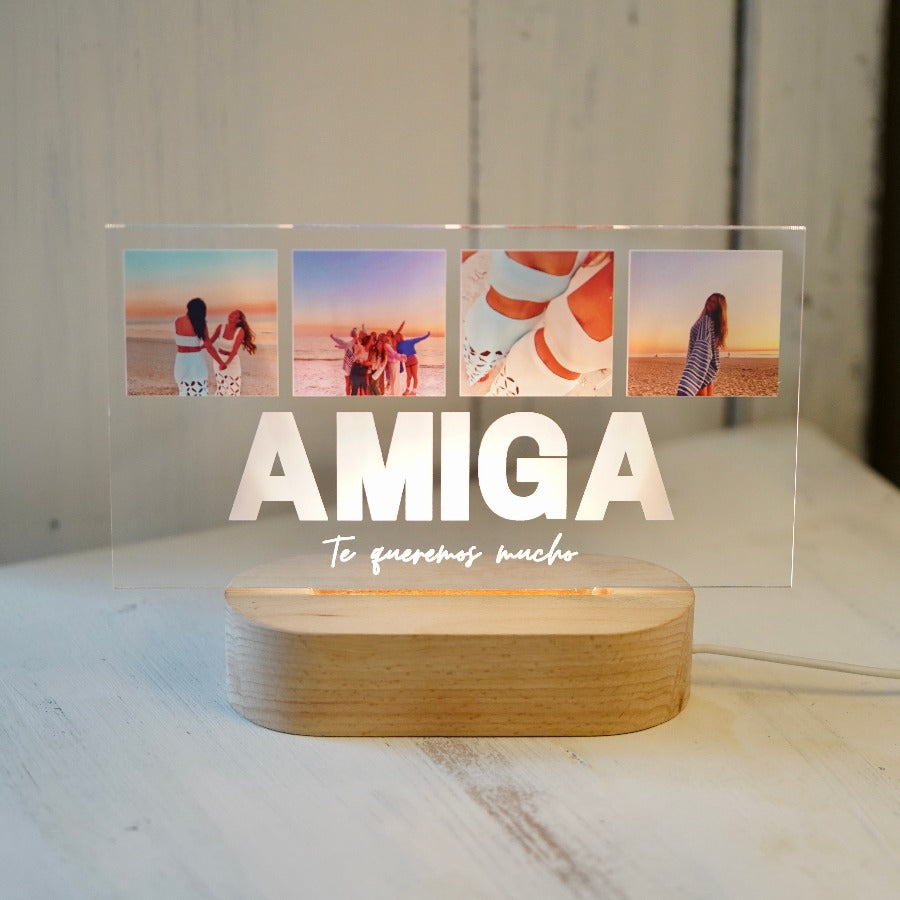 Lámpara AMIGA abajo y 4 fotos arriba