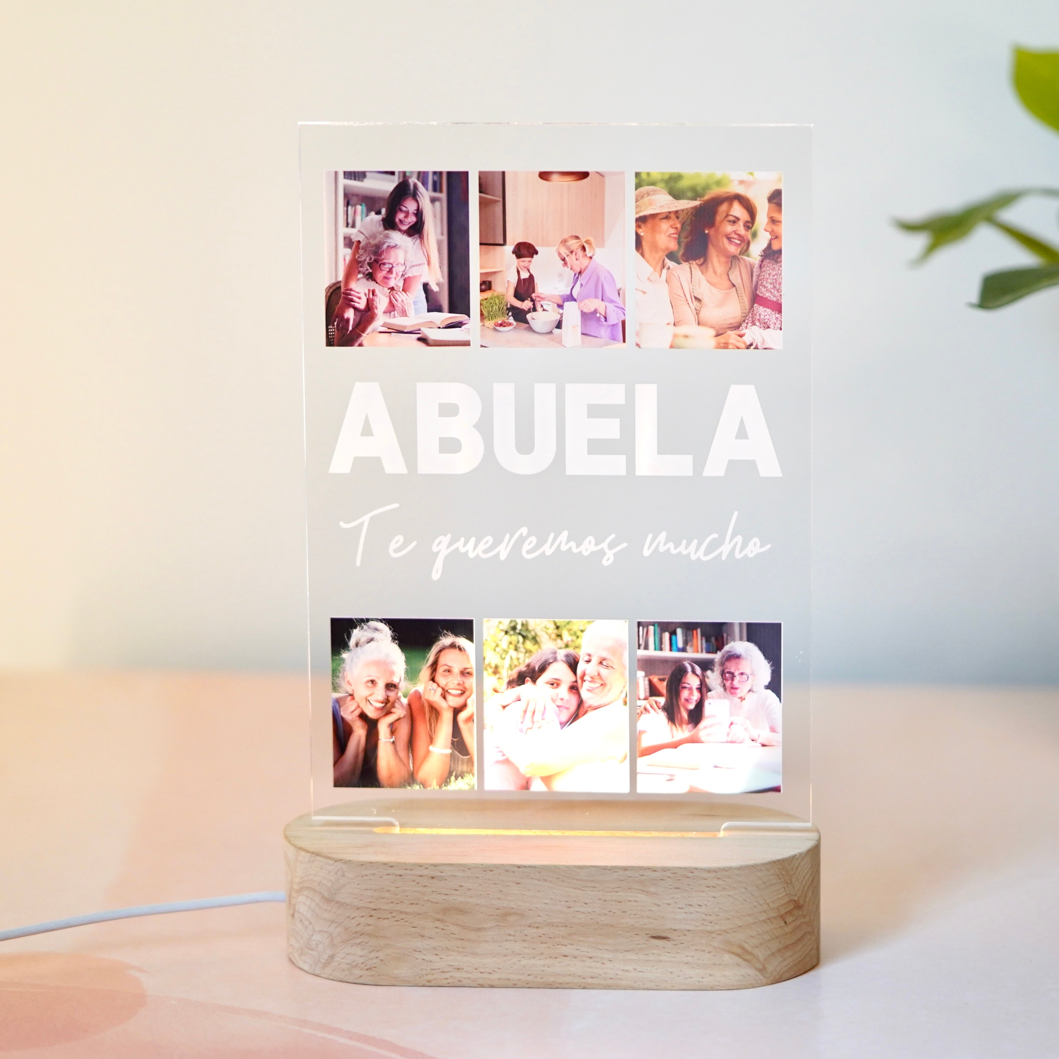 Lámpara 6 fotos ABUELA en medio