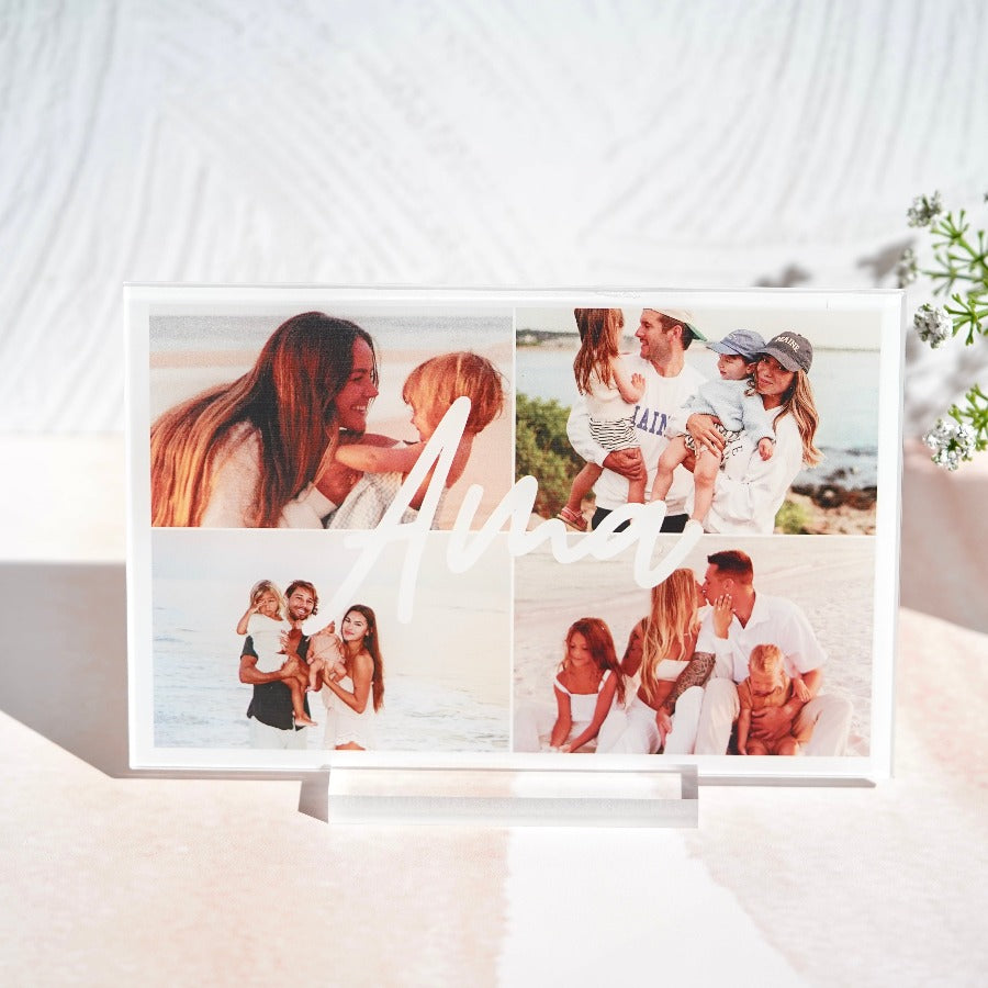 Placa horizontal "AMA" con fotos