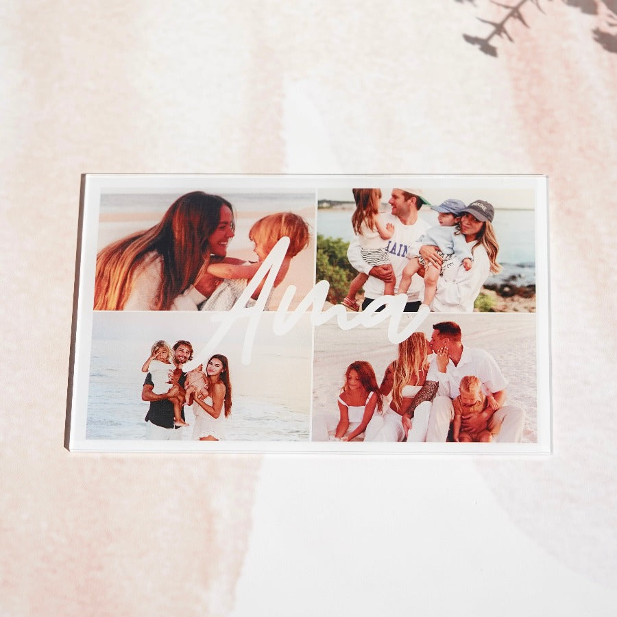 Placa horizontal "AMA" con fotos