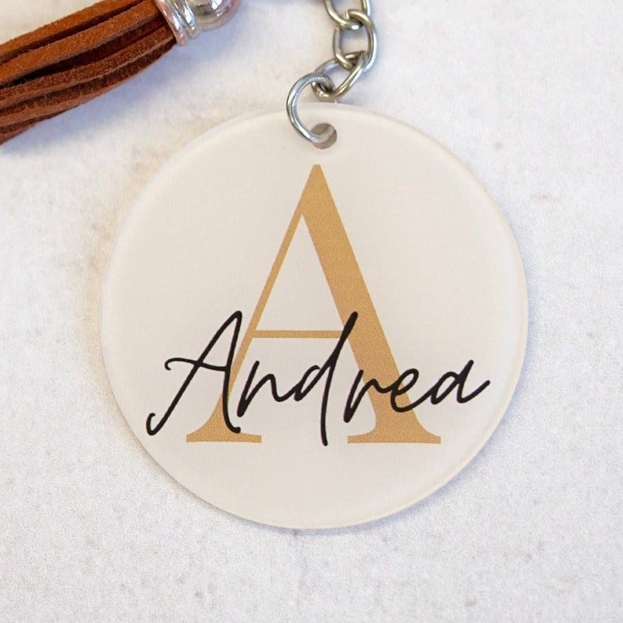 llavero redondo con inicial