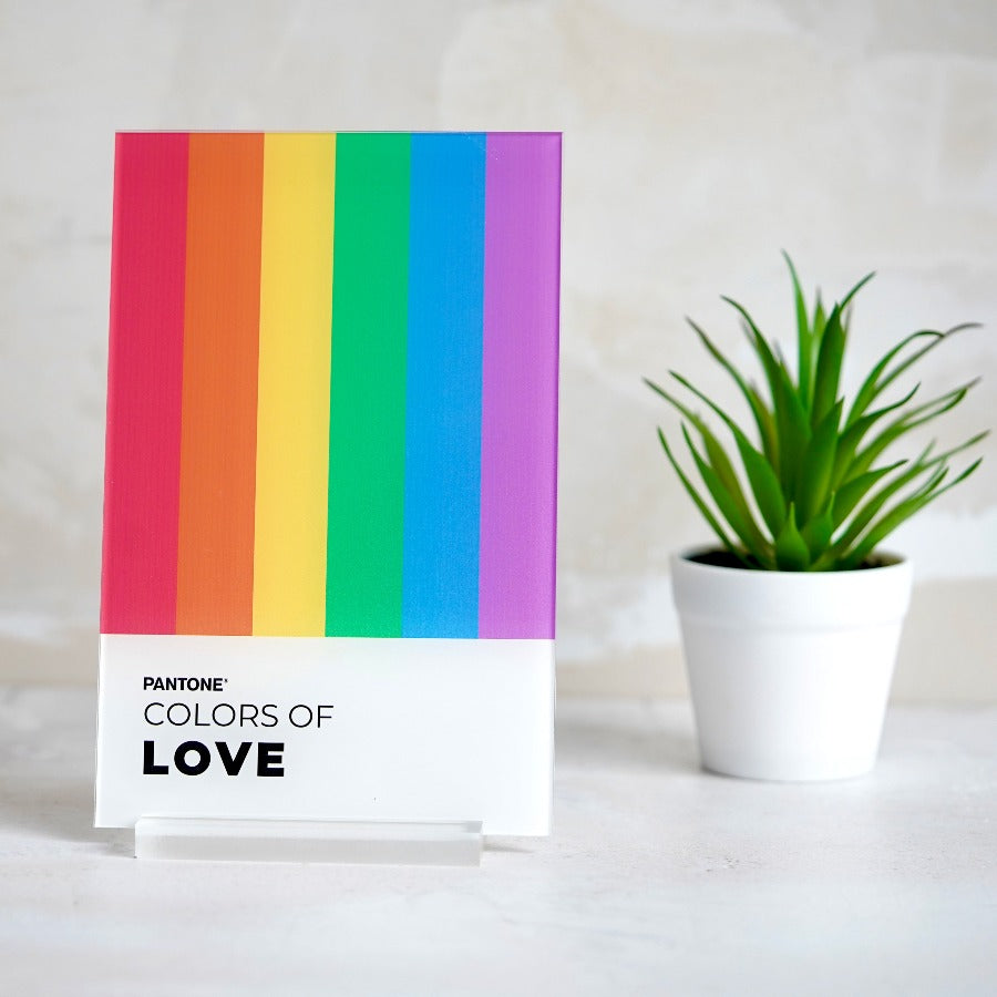 Placa personalizada PANTONE | Cristal Plaque | LGTBIQ+ | Colors of Love | idea de regalo personalizado | regalo original para parejas