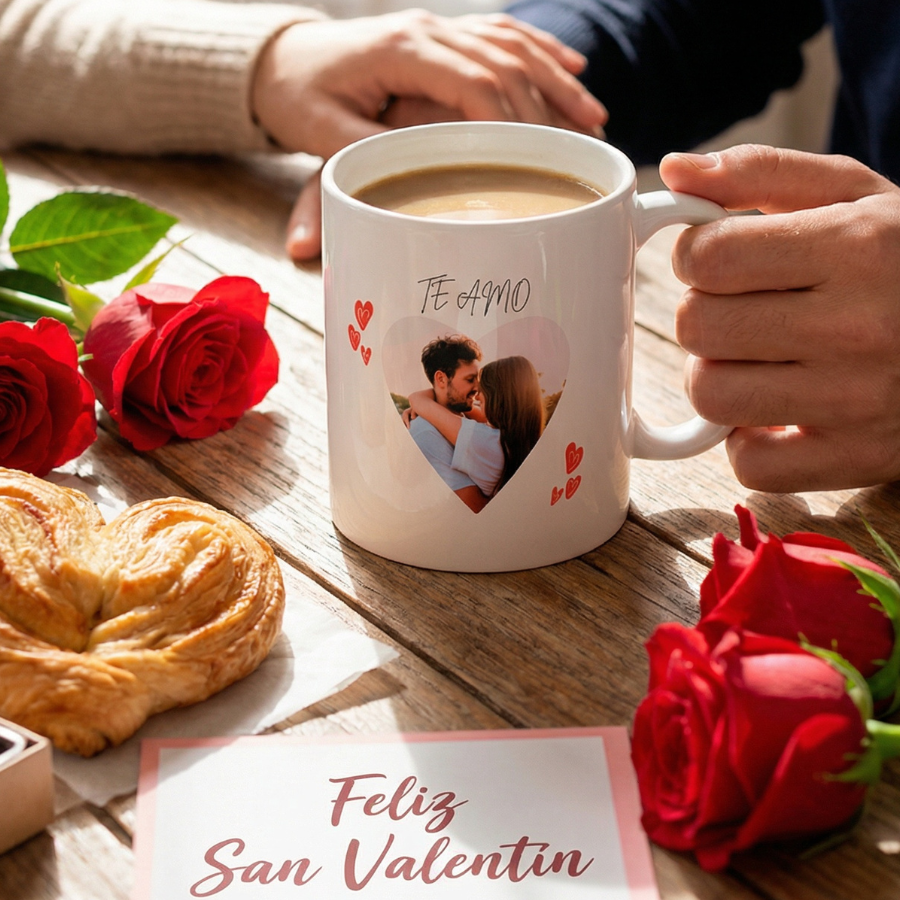 Taza Foto Corazón Personalizada para San Valentín