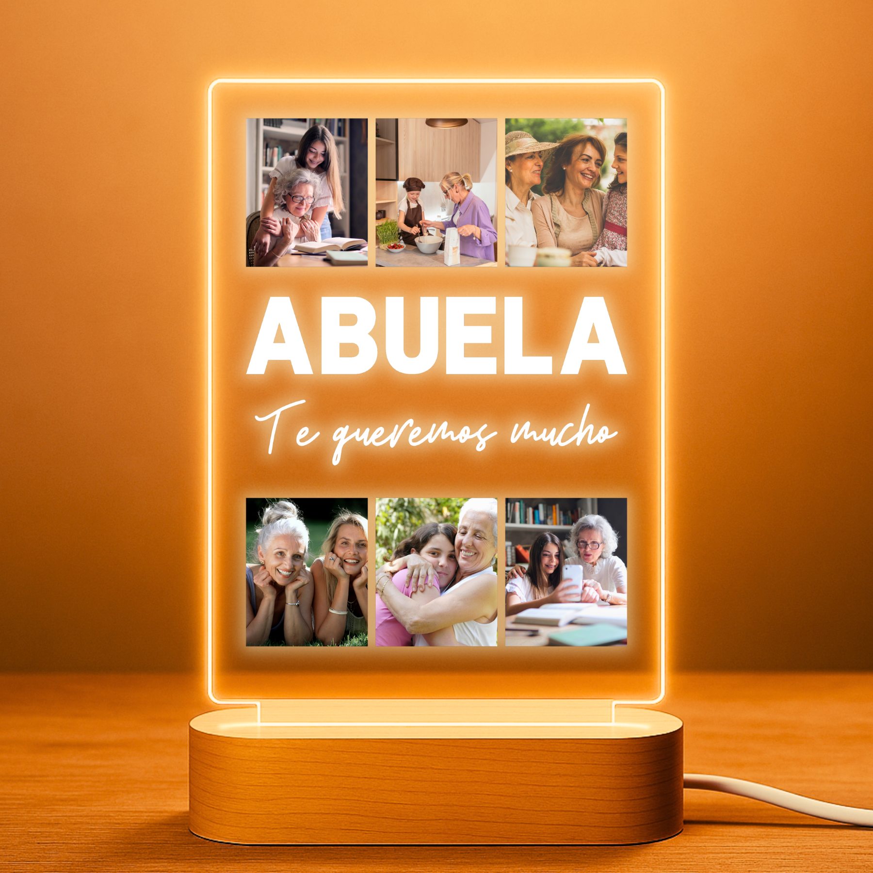 Lámpara 6 fotos ABUELA en medio
