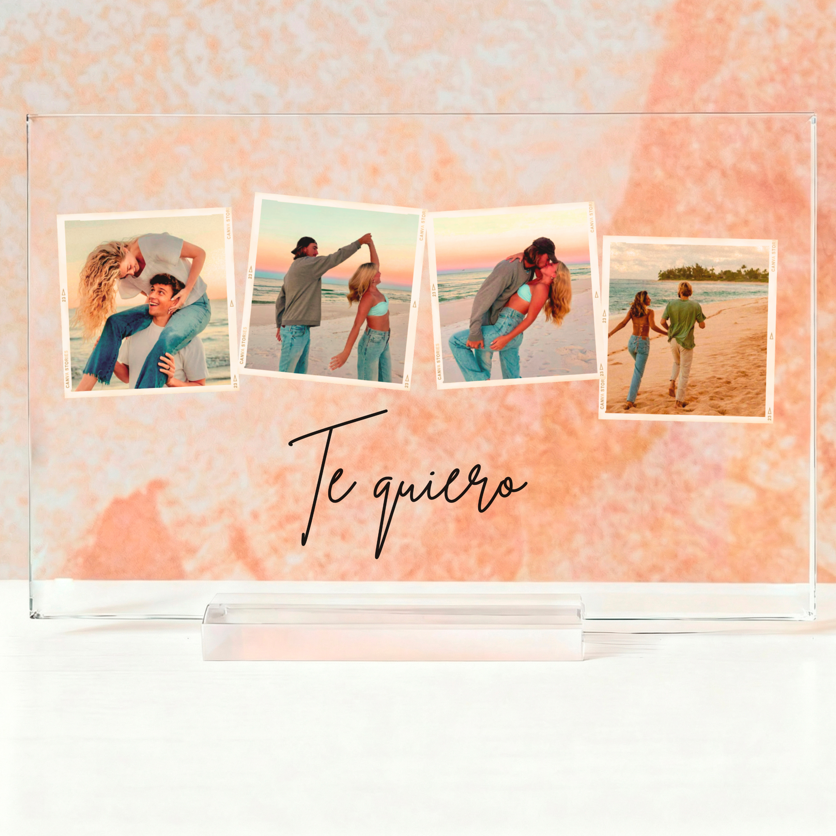 Lámpara Personalizada con 4 fotos y texto