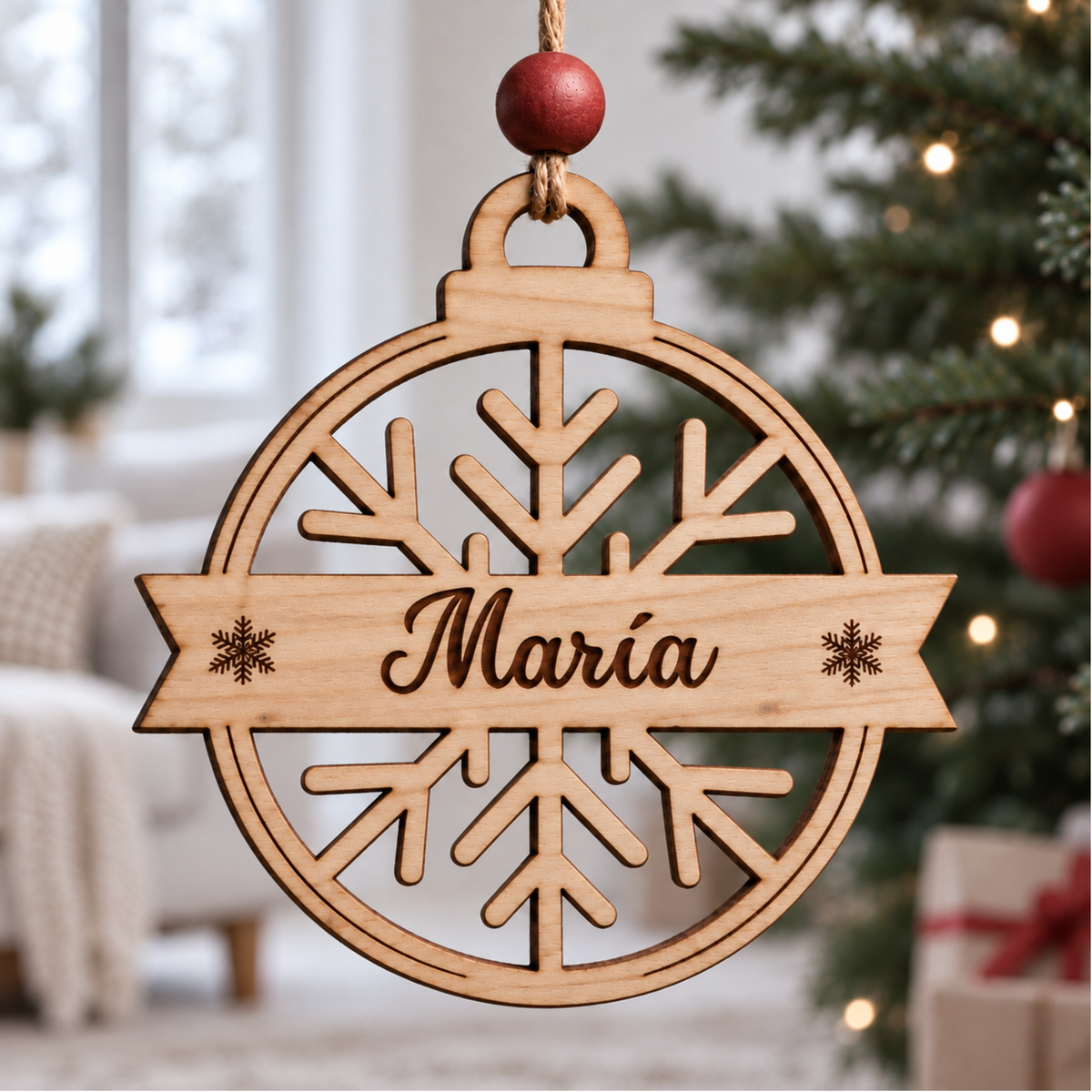Adorno Navidad personalizado, impreso en madera
