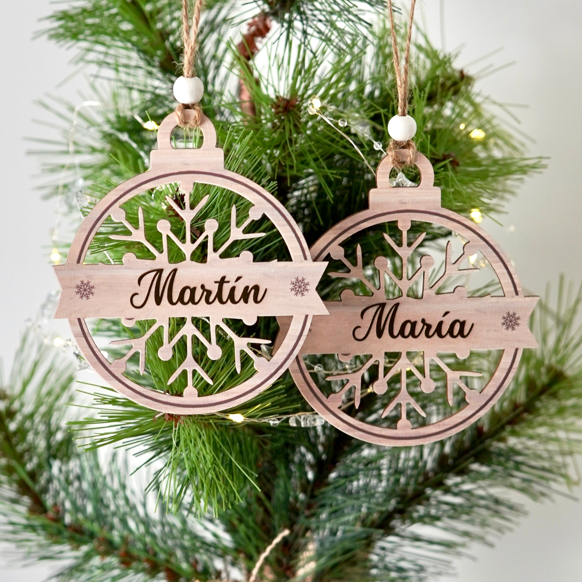 Adorno Navidad personalizado, impreso en madera