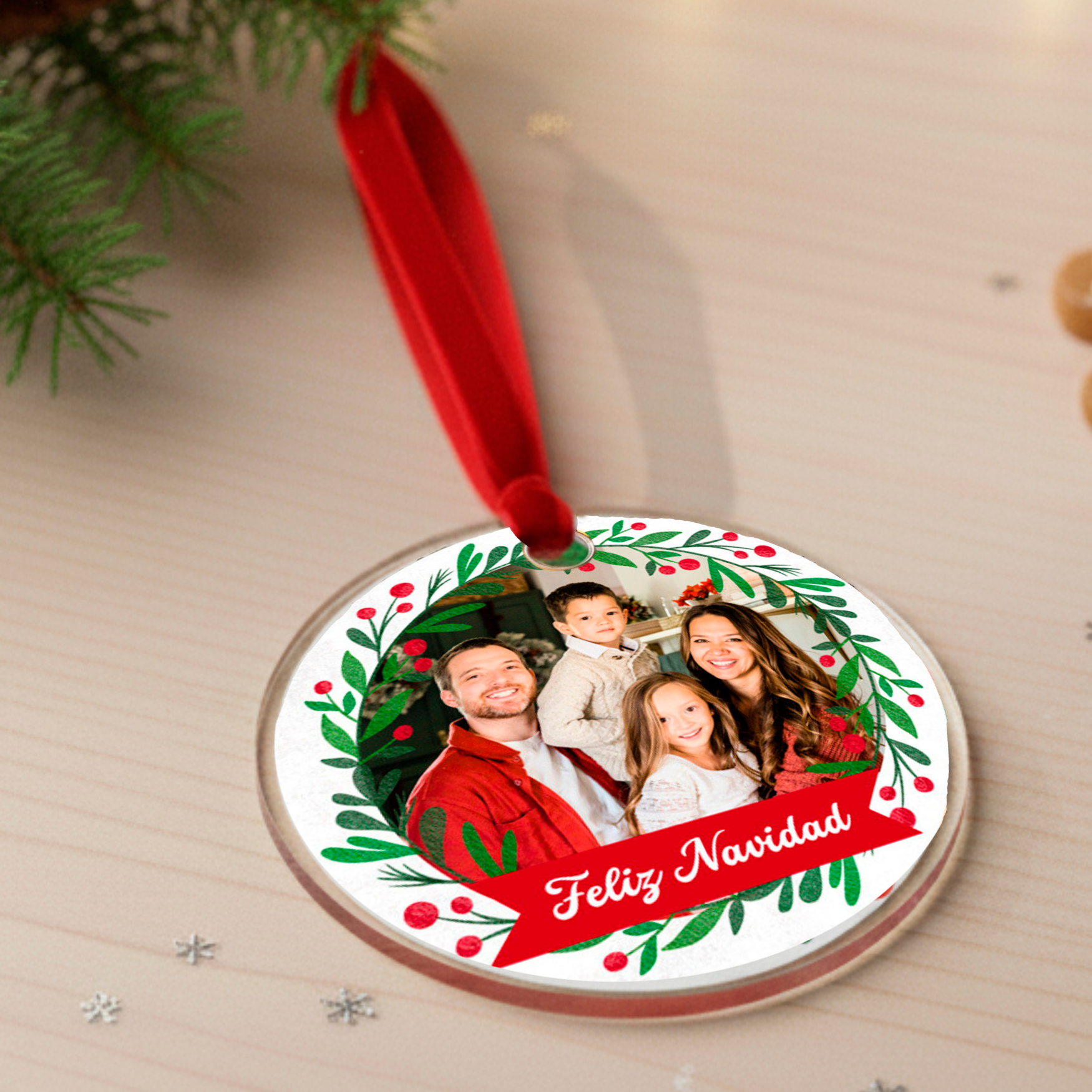 Adorno Navidad personalizado con foto