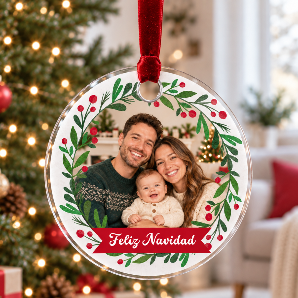 Adorno Navidad personalizado con foto