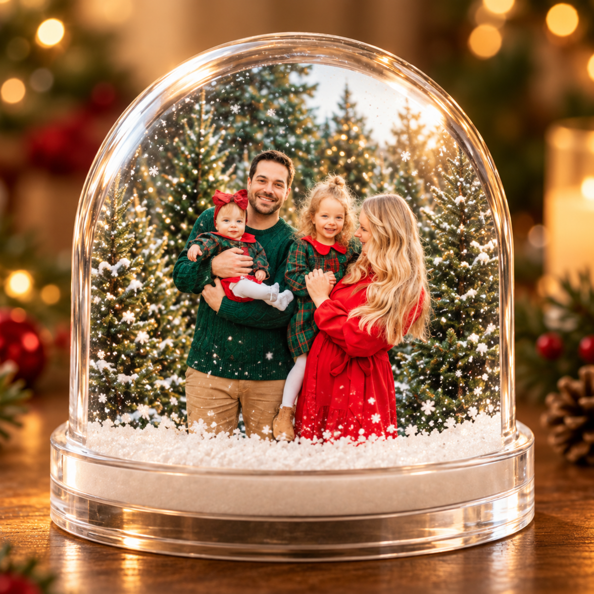 Adorno Navidad personalizado, bola de Nieve