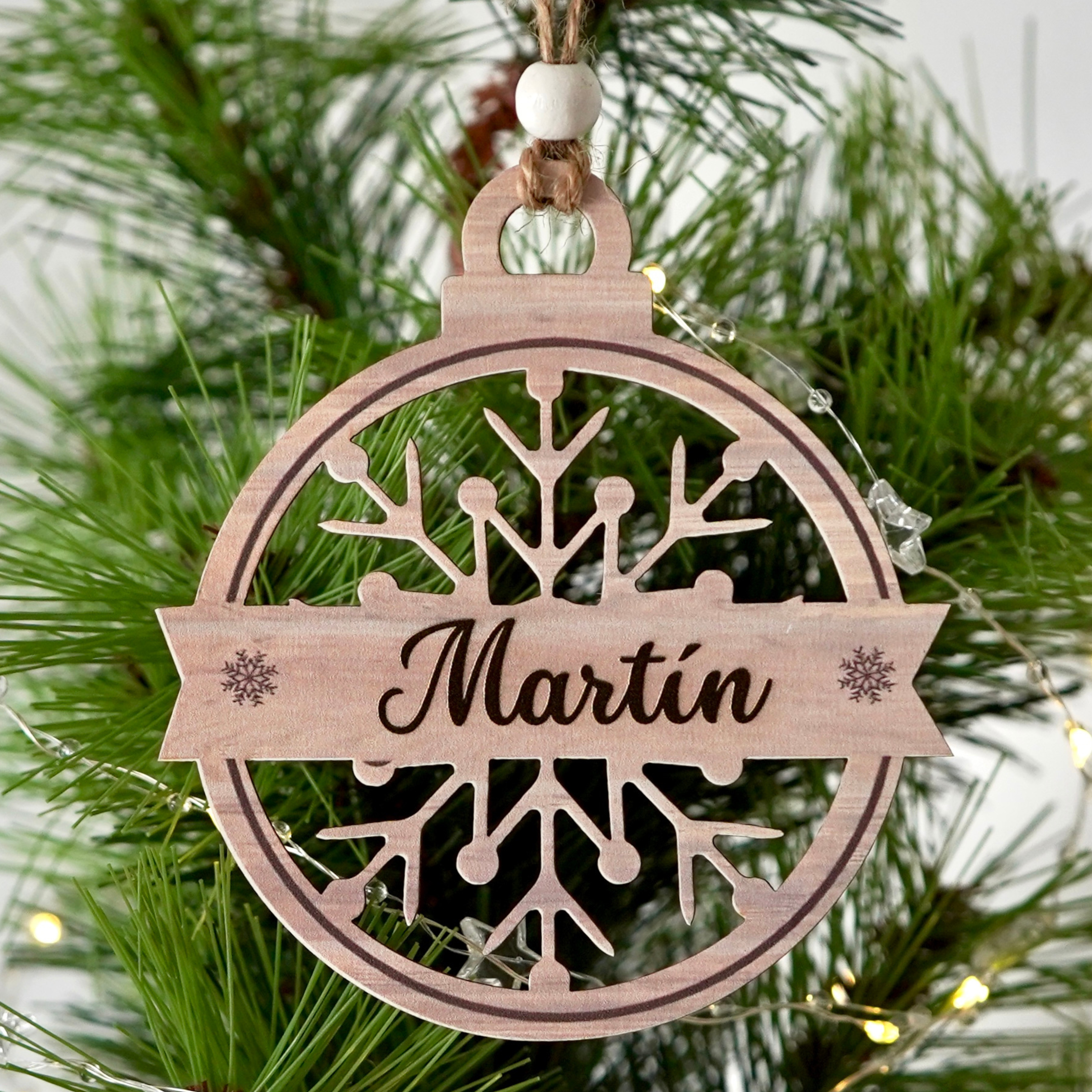 Adorno Navidad personalizado, impreso en madera