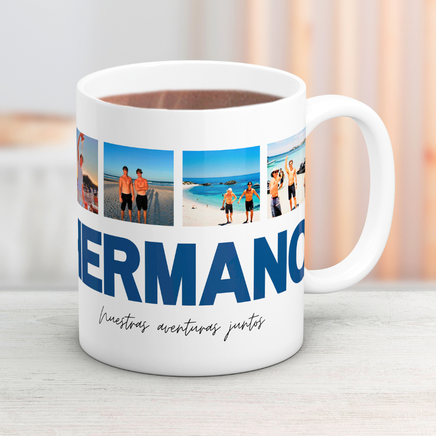 Taza hermano abajo y 4 Fotos arriba