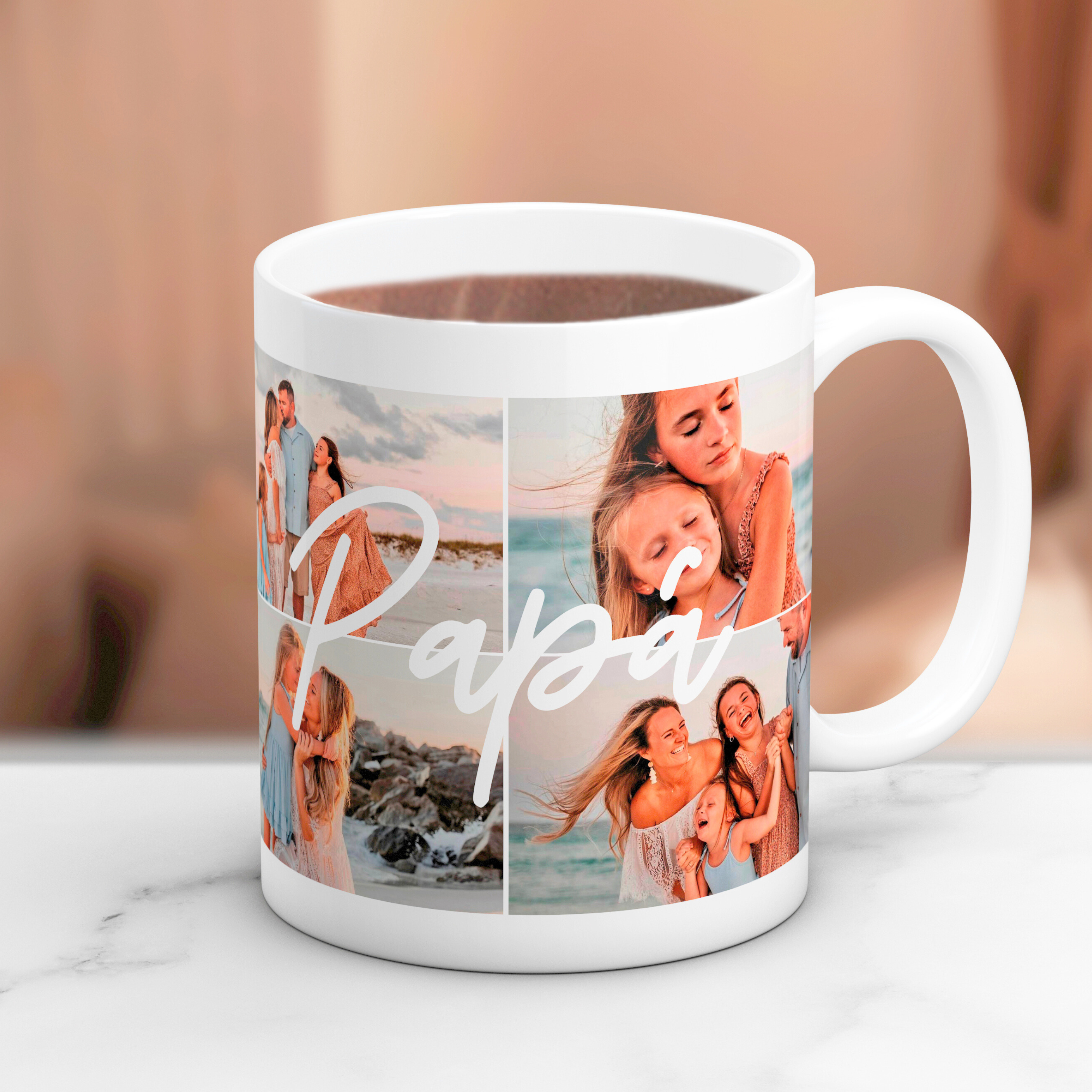 Colagem de caneca "PAI" com 4 fotos