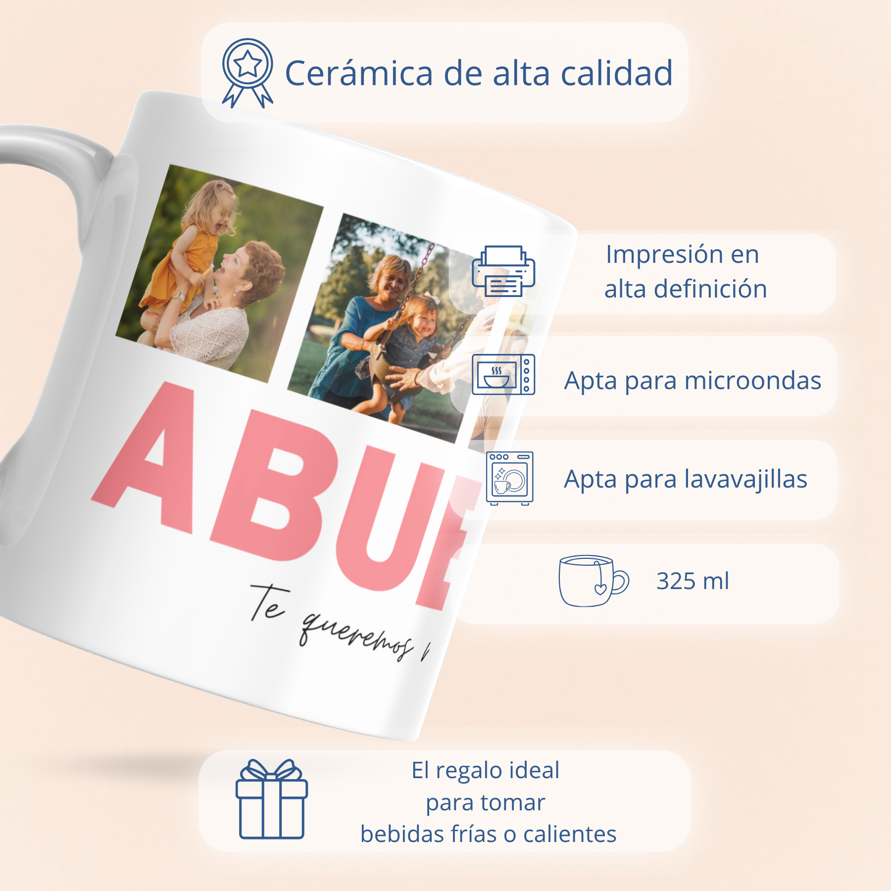 Taza ABUELA con 4 Fotos