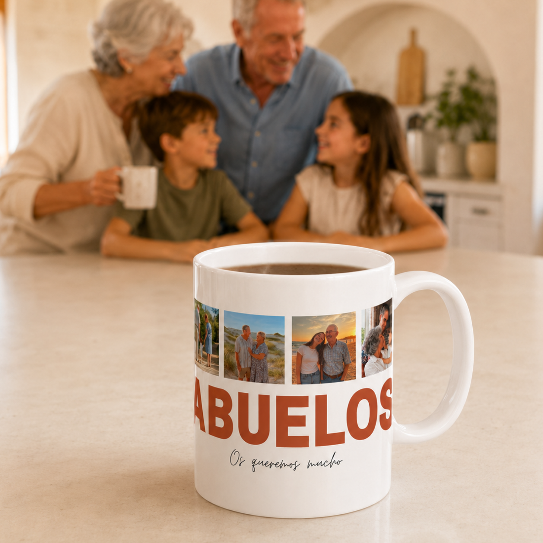 Taza ABUELOS con 4 Fotos