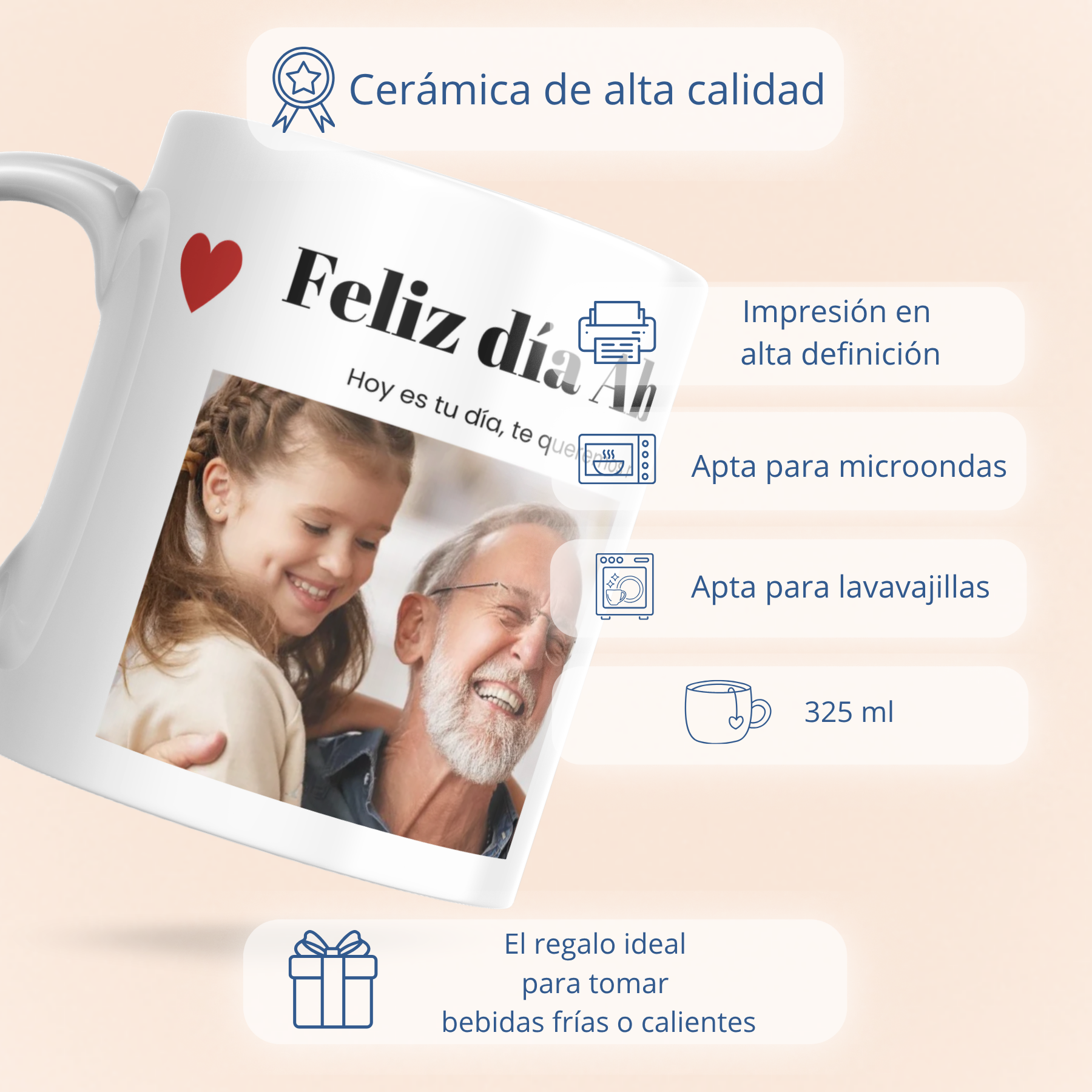 Taza Feliz Día Abuelo con Foto