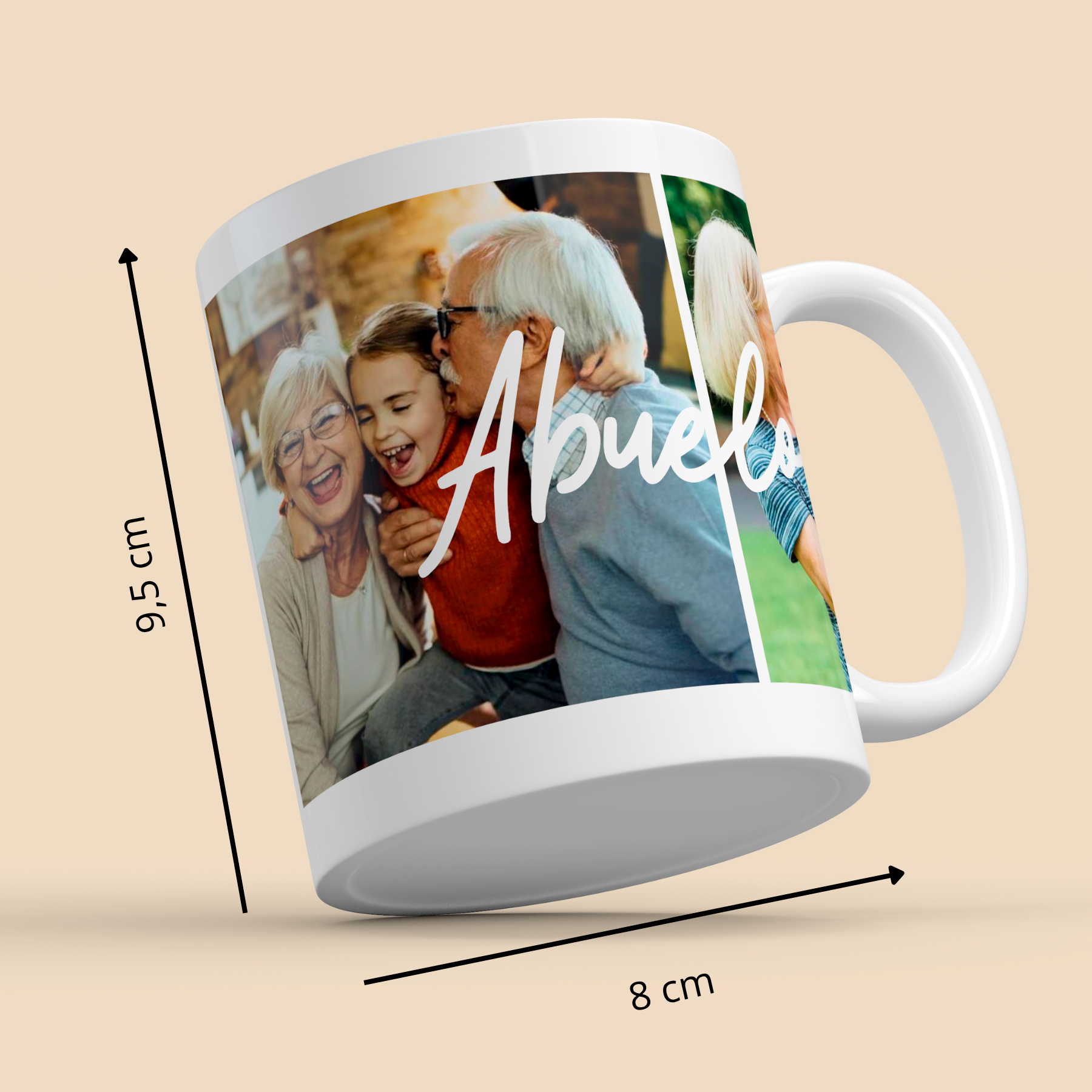 Taza ABUELOS con dos Fotos