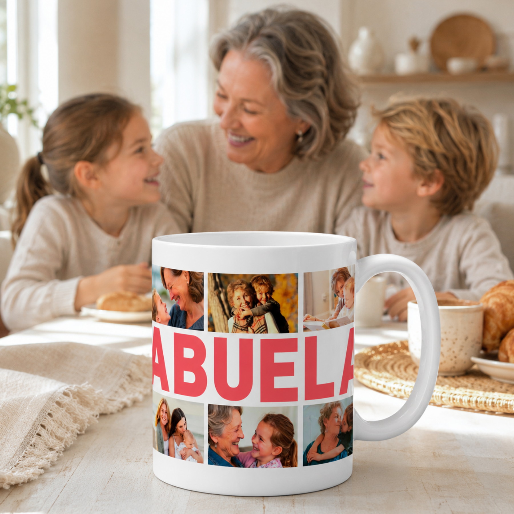 Taza Collage ABUELA con 6 Fotos