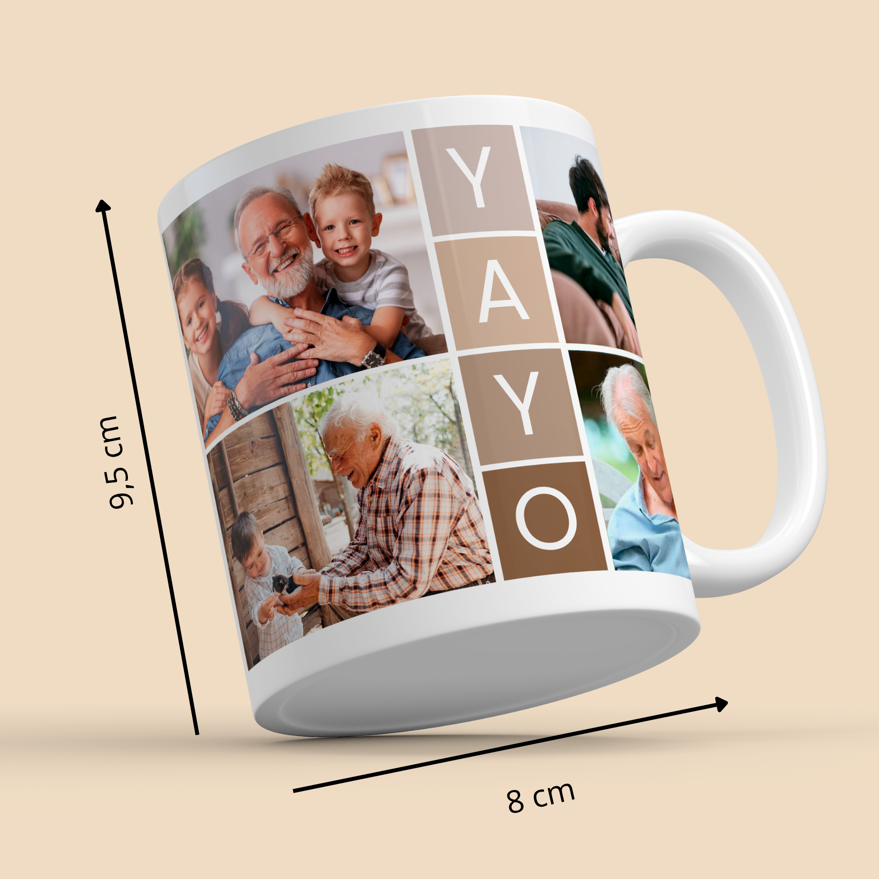 Taza Personalizada Yayo con 4 Fotos