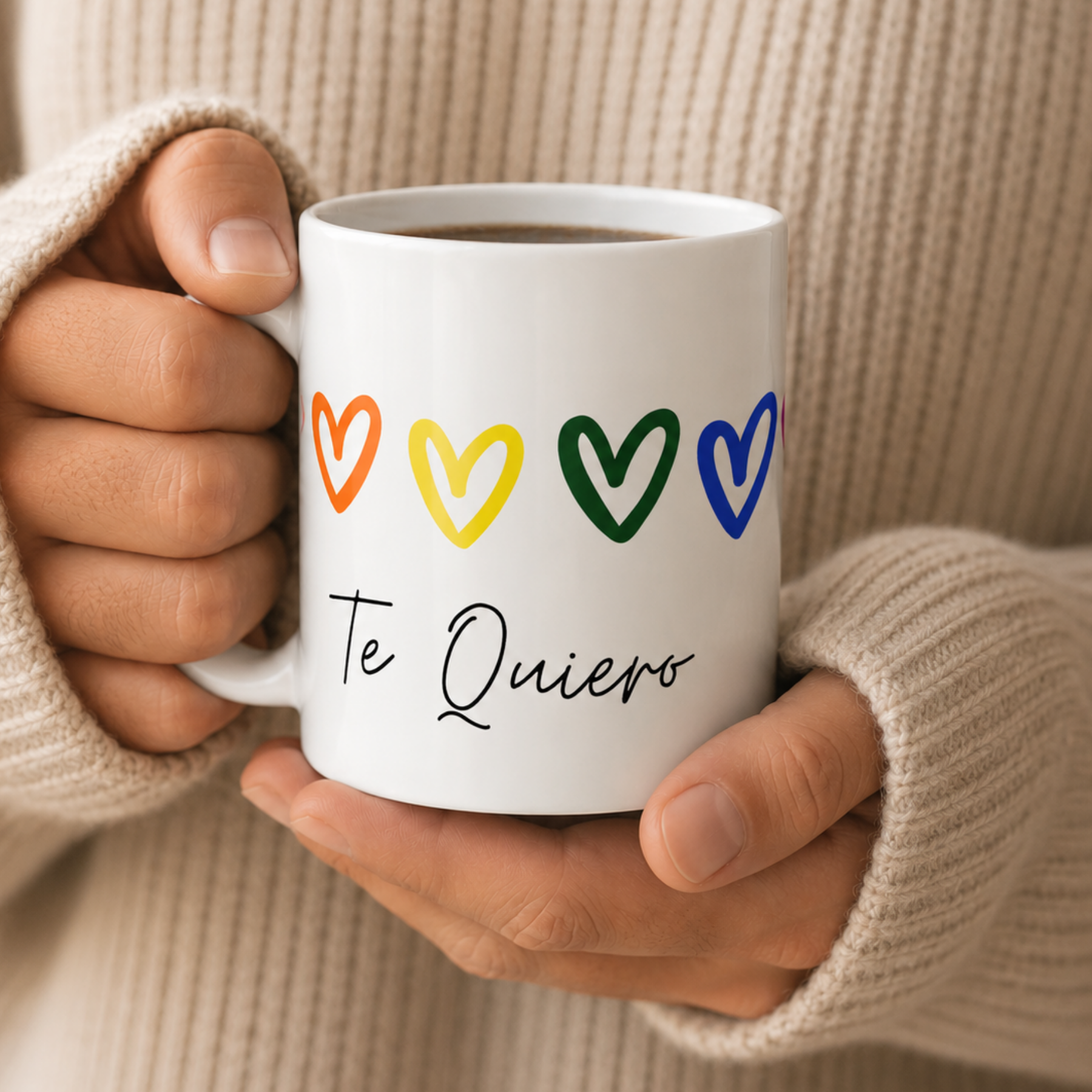 Taza Corazones de colores