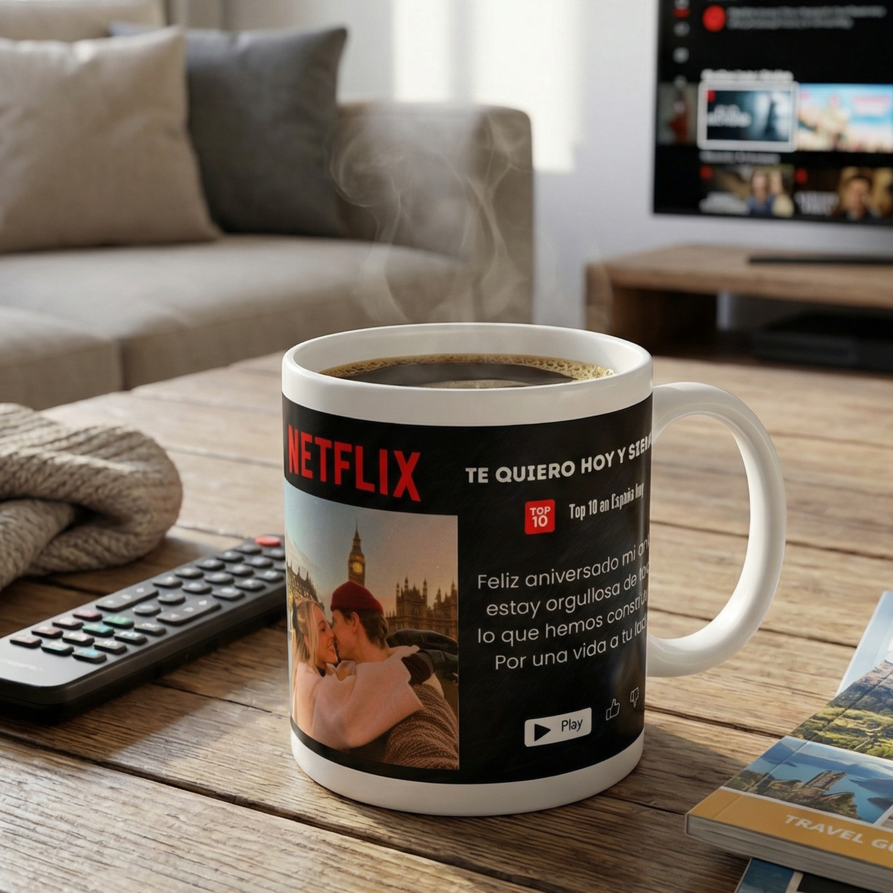 Caneca de casais estilo Netflix