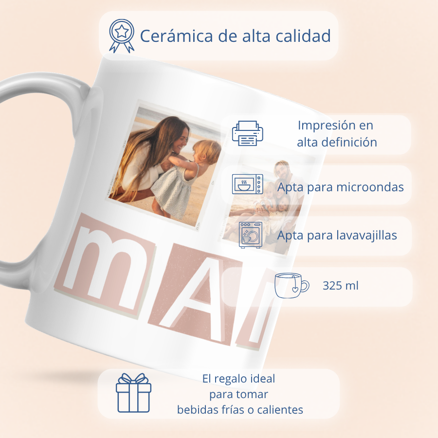 Taza 3 Fotos y Mamá