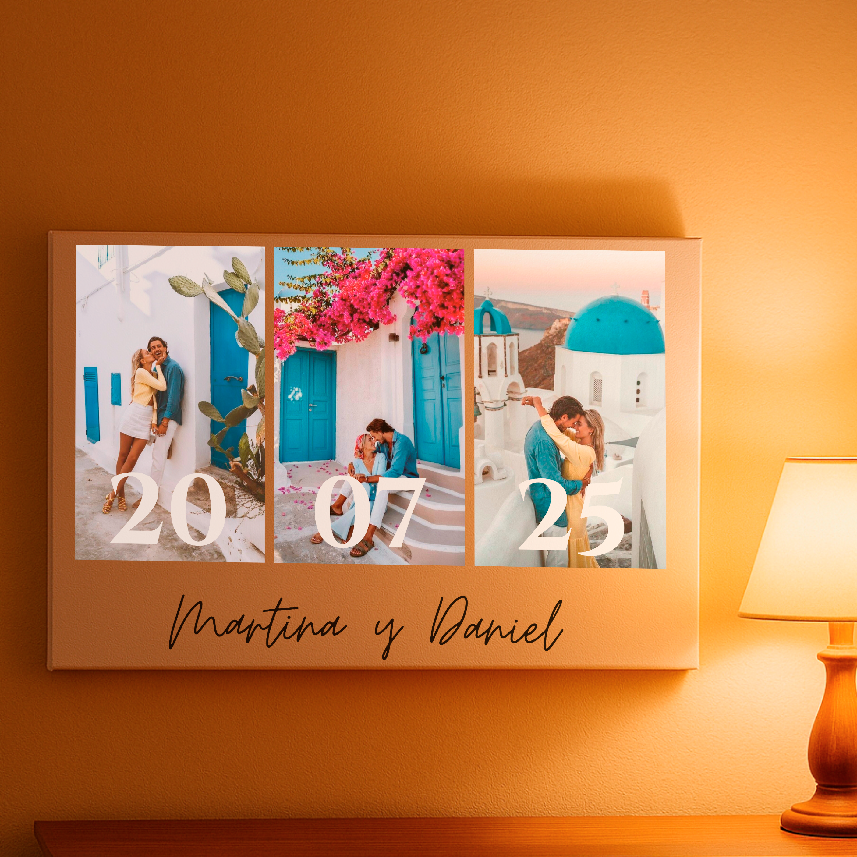 Lienzo 3 fotos Aniversario