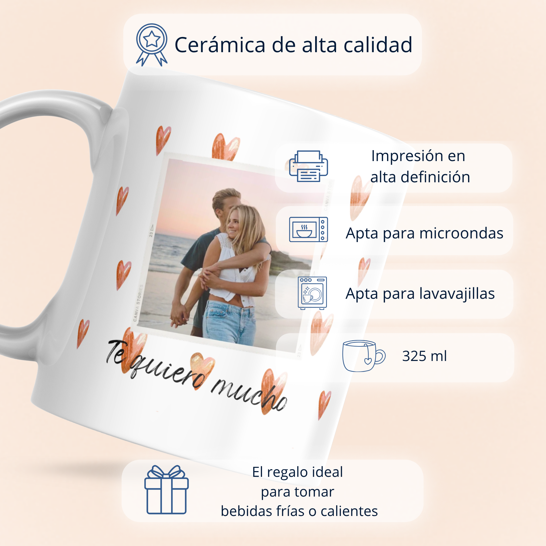 Taza personalizada "TE QUIERO MUCHO"