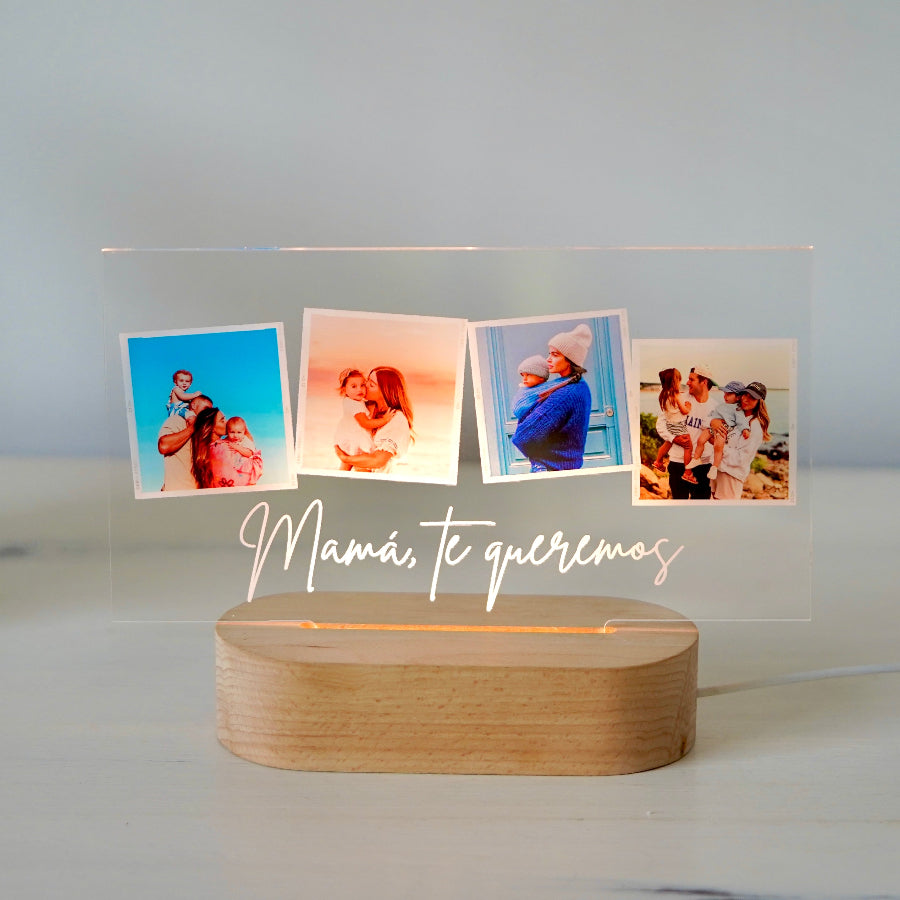 Una foto con mamá dice más que mil palabras… y ahora puedes convertir ese momento en un regalo inolvidable. Personaliza tu lampara con esa imagen especial y hazla sonreír cada mañana.