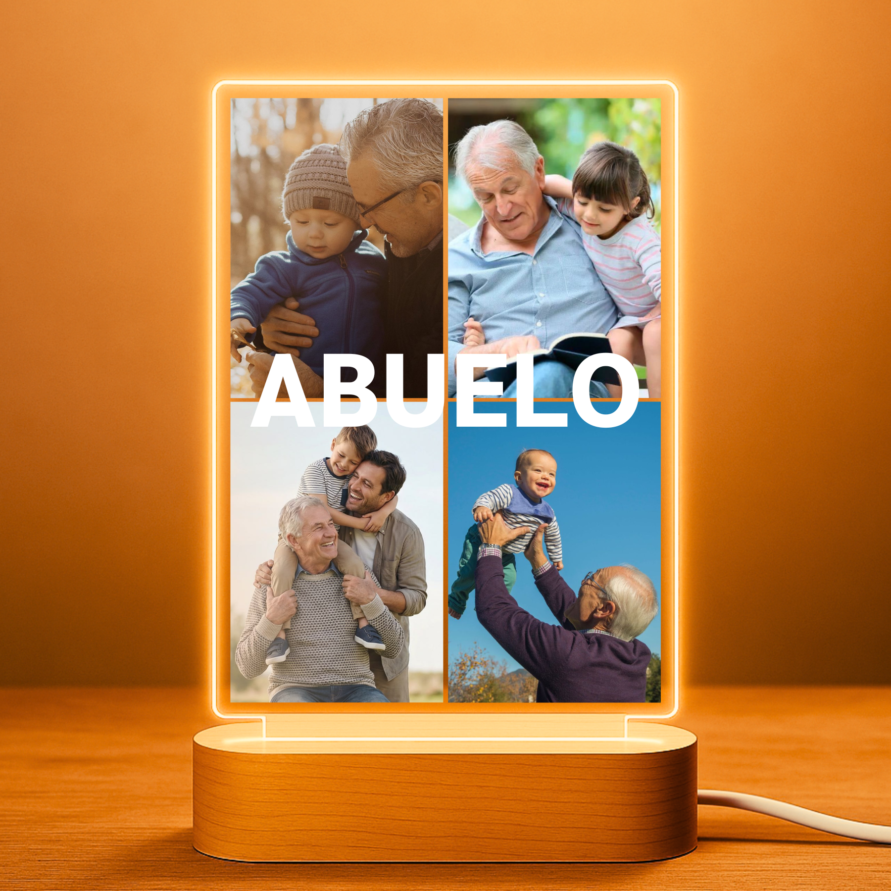 Lámpara ABUELO cuadrícula 4 fotos