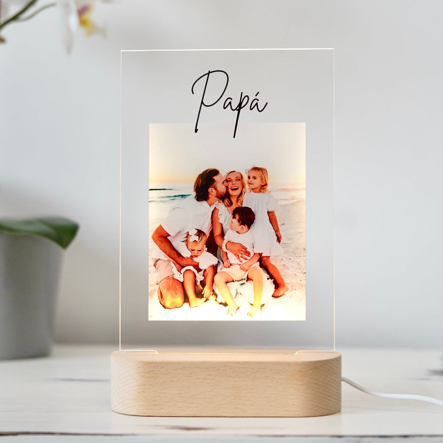 Regalo original para el día del padre, lampara personalizada, elige la foto y el texto y sorprende en un día especial