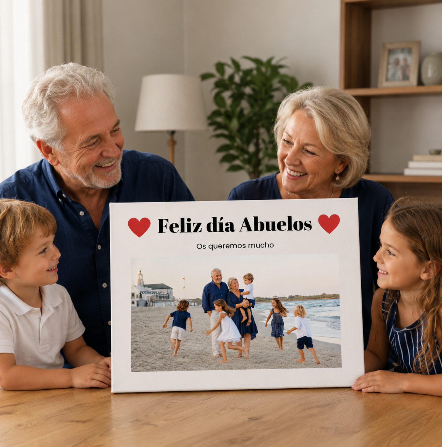 Lienzo Personalizado Feliz Día Abuelos con Foto y Dedicatoria