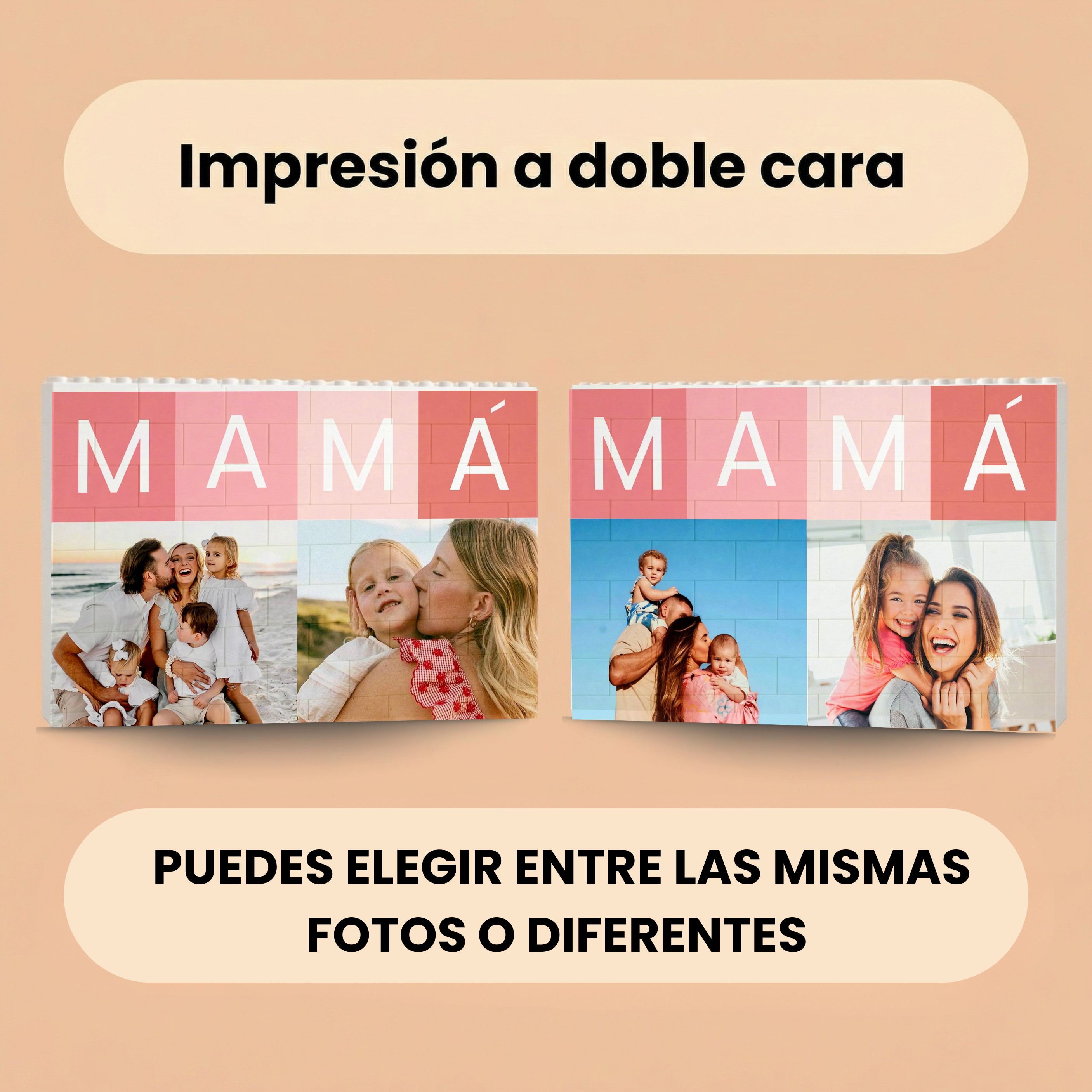Puzzle Mamá Cuadrados rosas